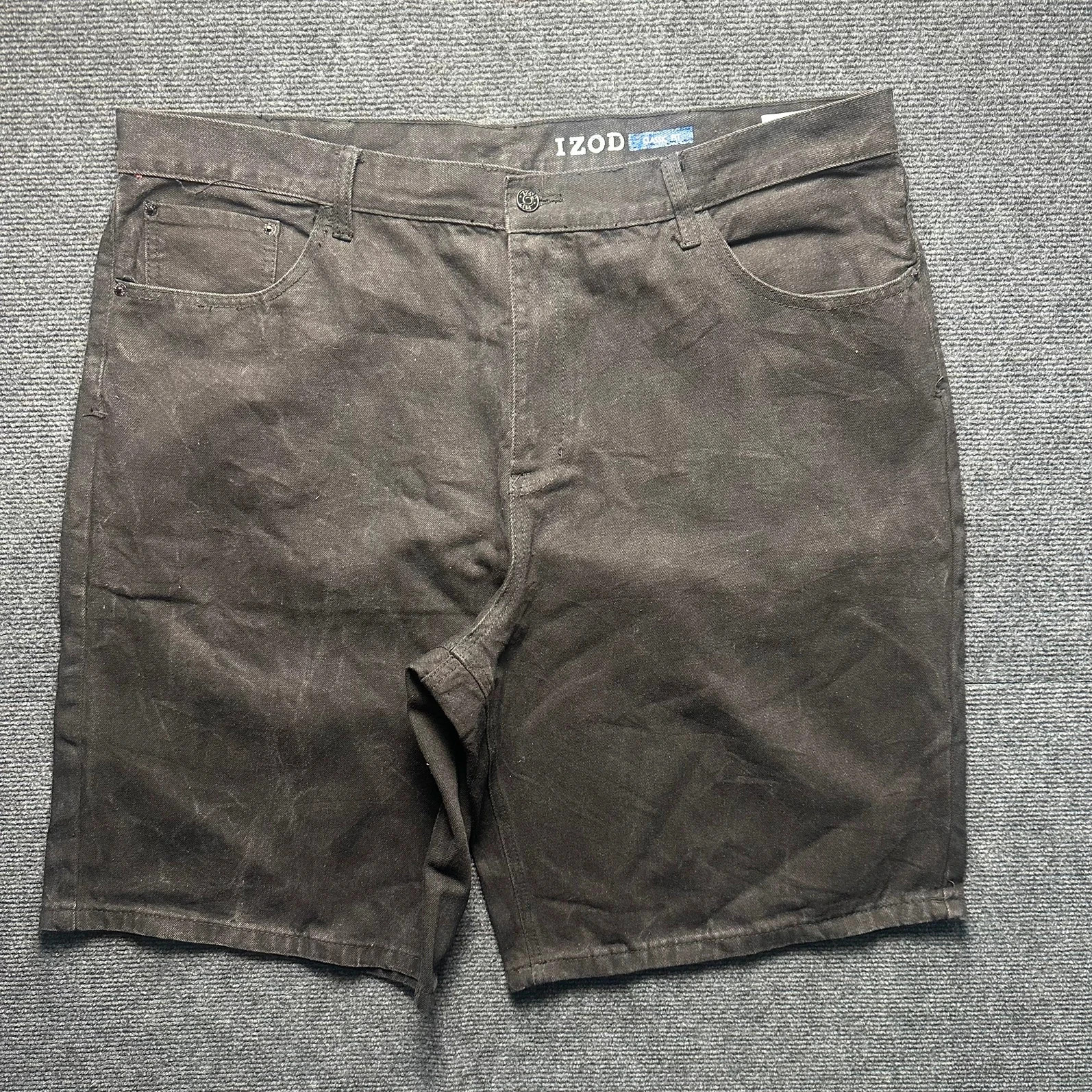 Izod black faded denim shorts men's casual summer