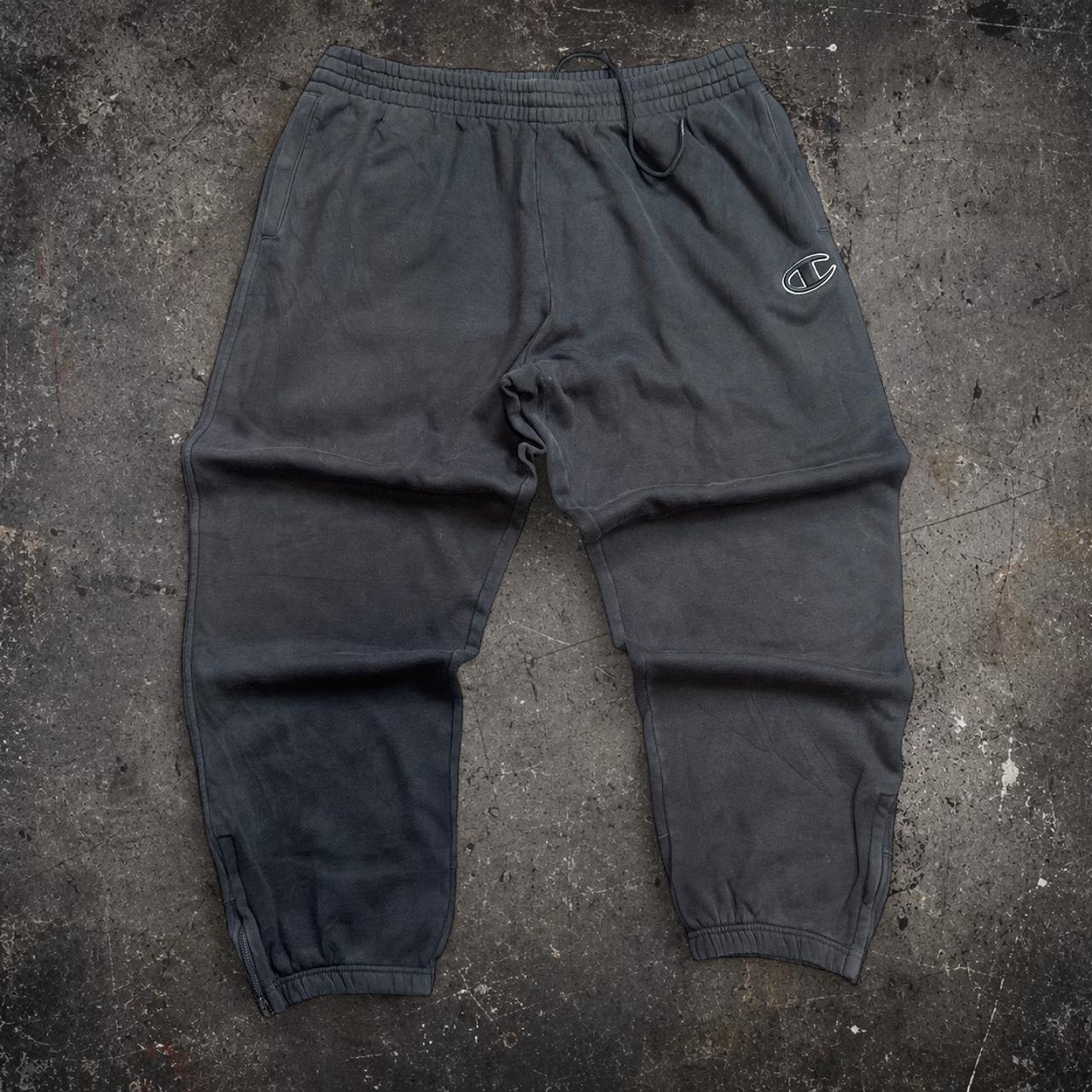 Champion Black Fleece Joggers 2XL Tonal Logo Streetwear