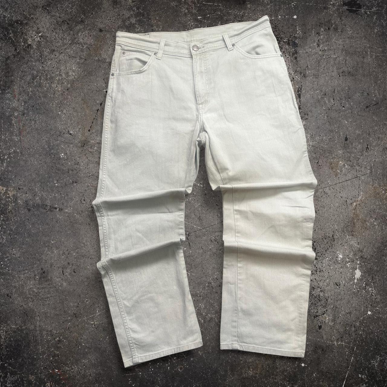 Wrangler Straight Leg Trousers Stone Cream W34 L40 Vintage