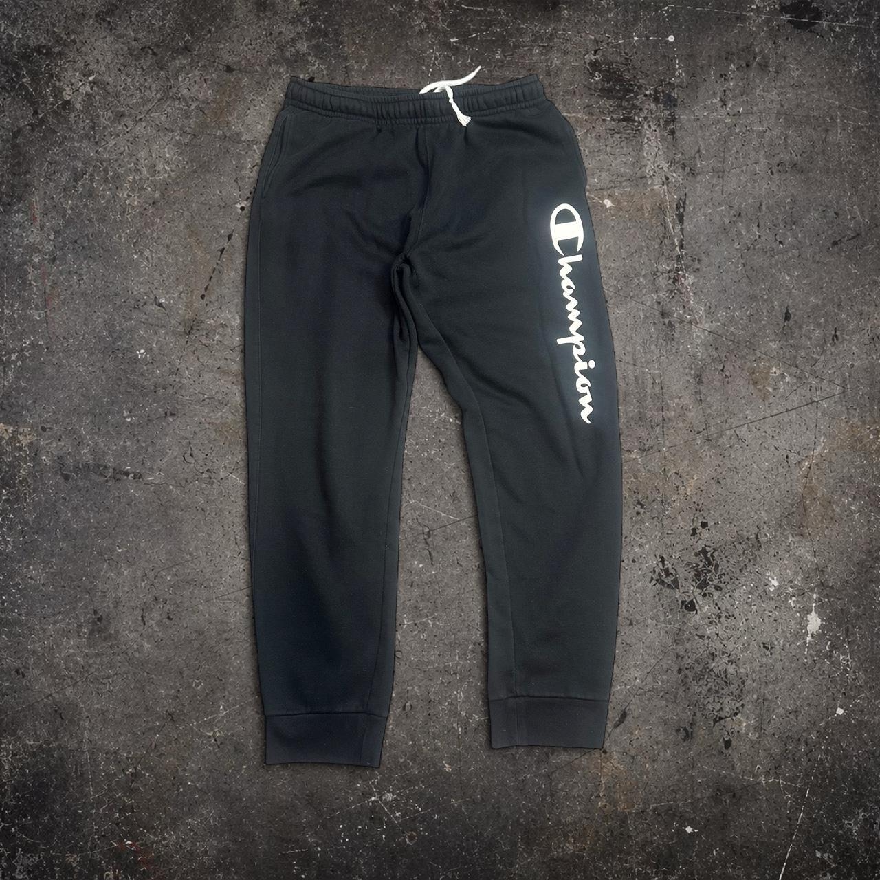 Champion Script Logo Black Joggers Sweatpants XL