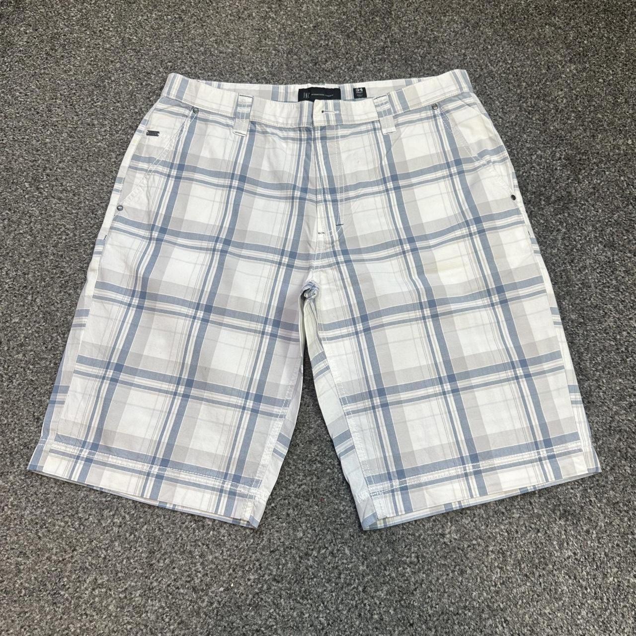 INC plaid chino shorts W33 blue check