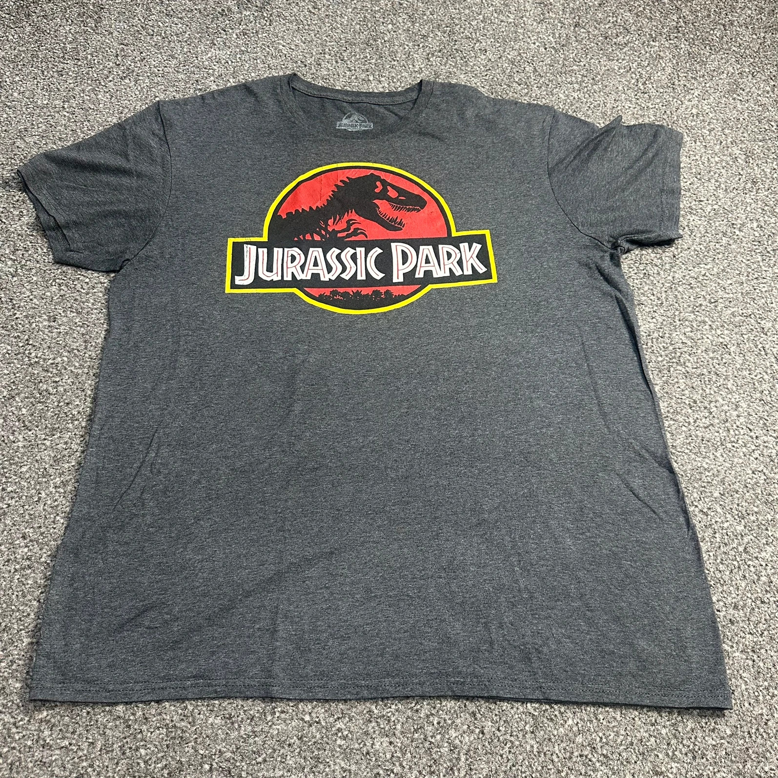 Jurassic Park Classic Logo Graphic Tee Grey 90s Retro