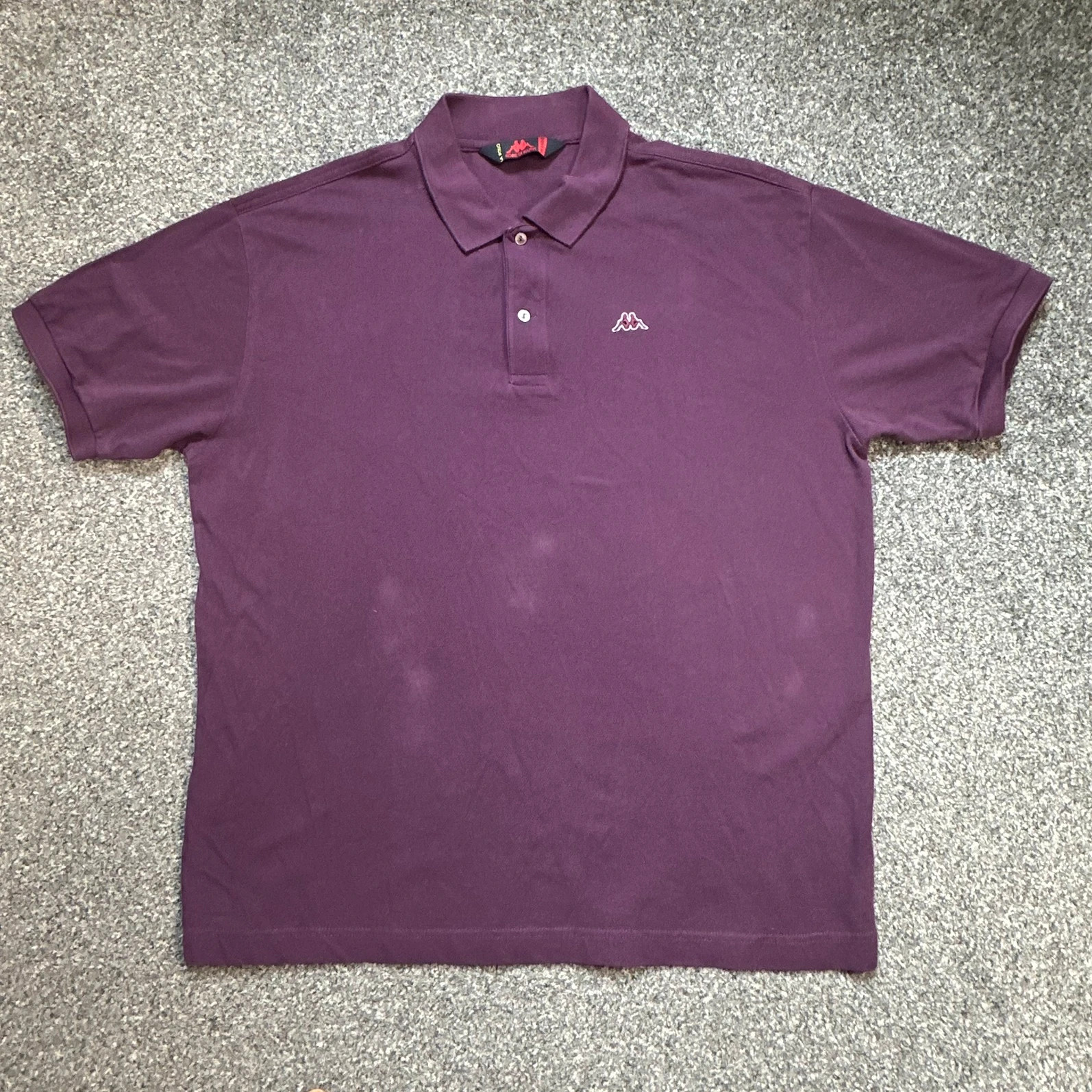 Kappa Polo Shirt Dark Purple Embroidered Logo Mens