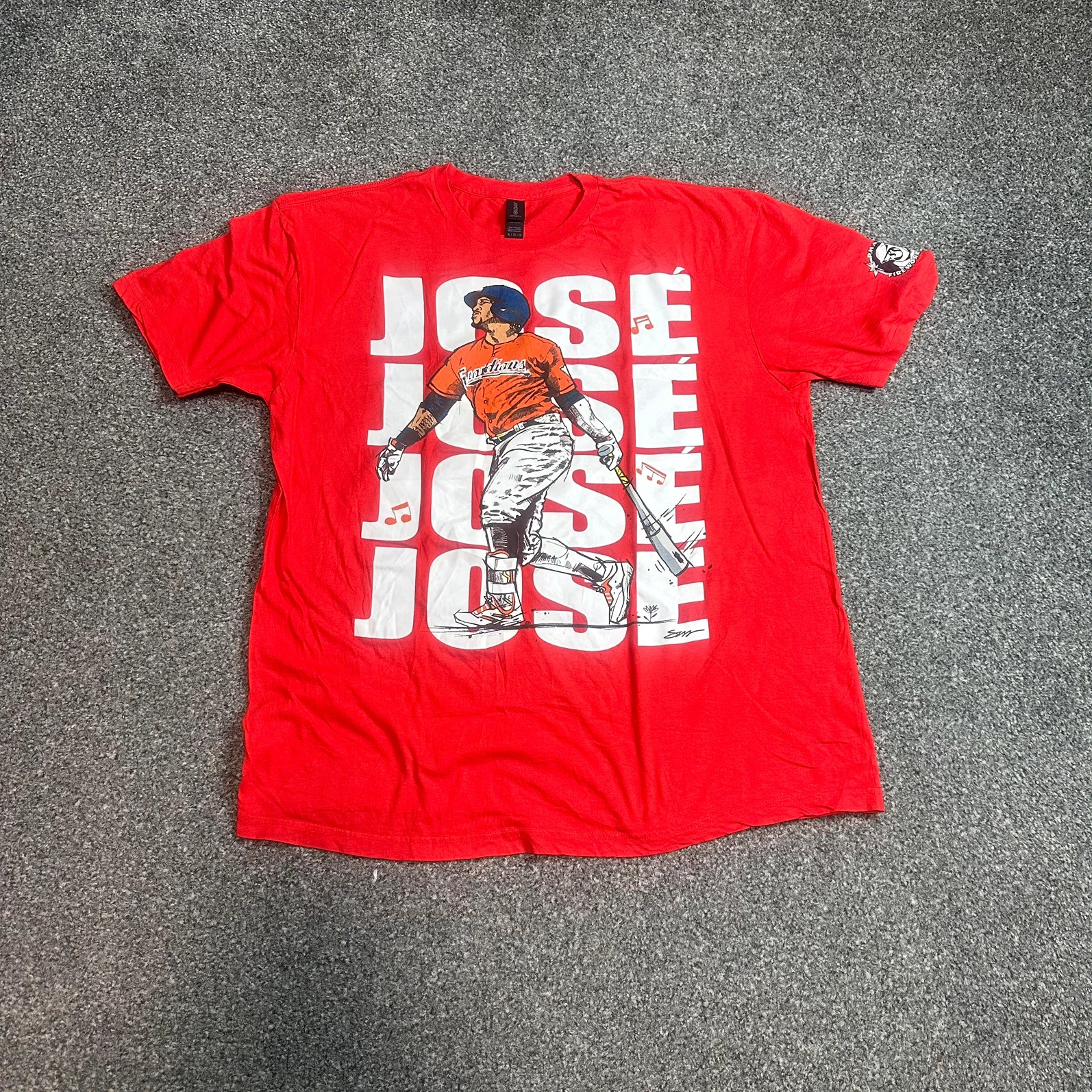 José Ramírez Cleveland Guardians Fan Graphic Tee Red Baseball