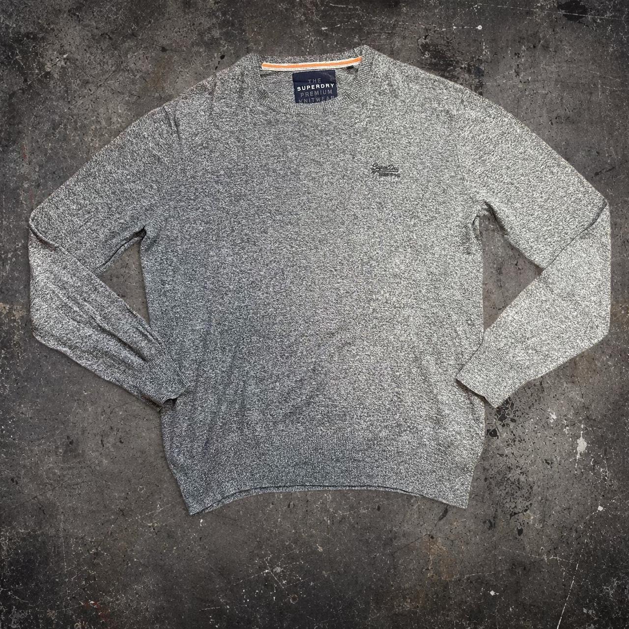 Superdry Premium Knitwear Grey Marl V-Neck Jumper 2XL
