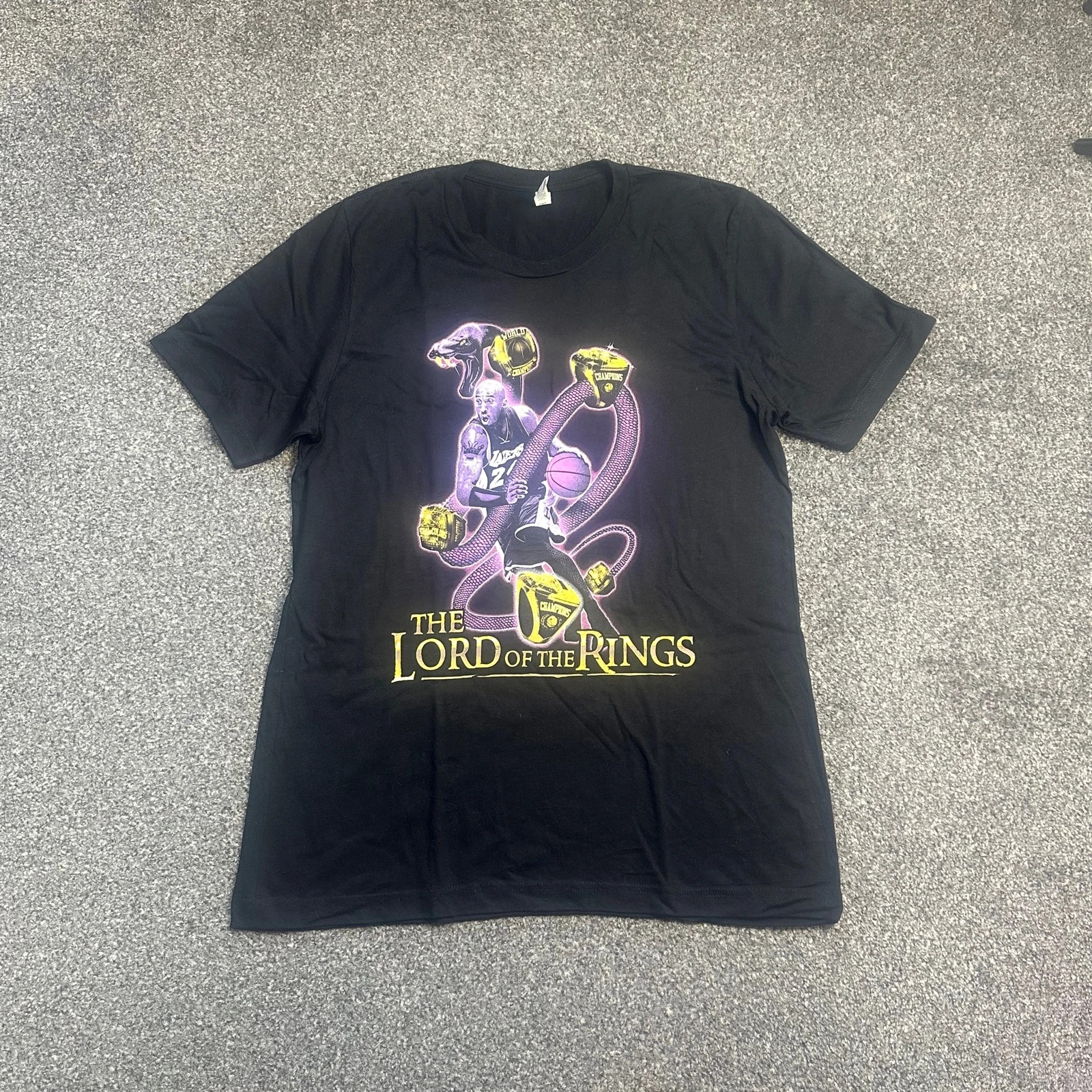 Lord of the Rings NBA Kobe Lakers Graphic Tee Black