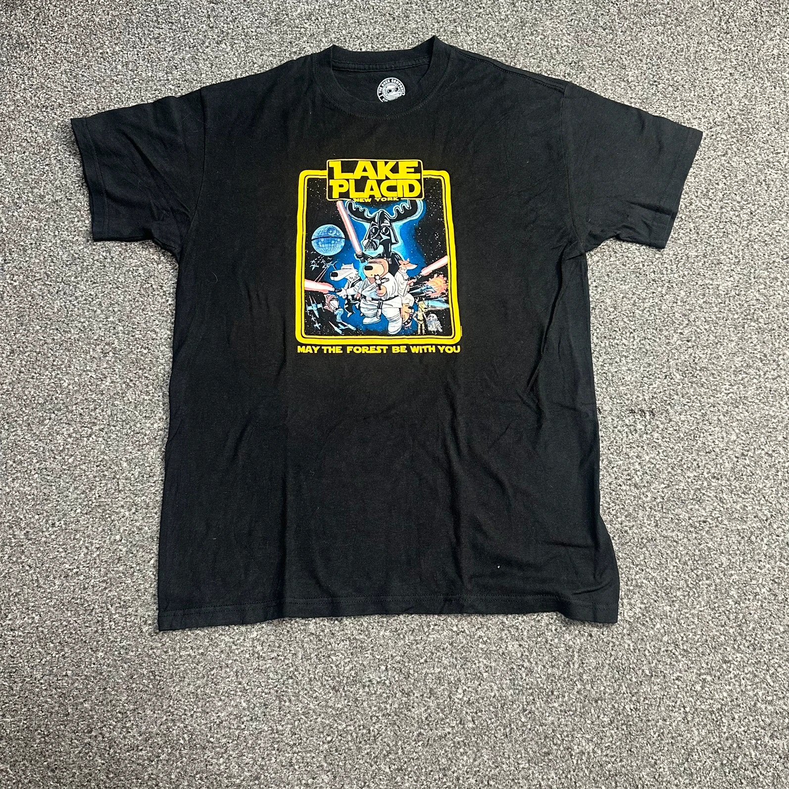 Lake Placid Star Wars Parody Graphic Tee Black 'May The Forest Be With You'