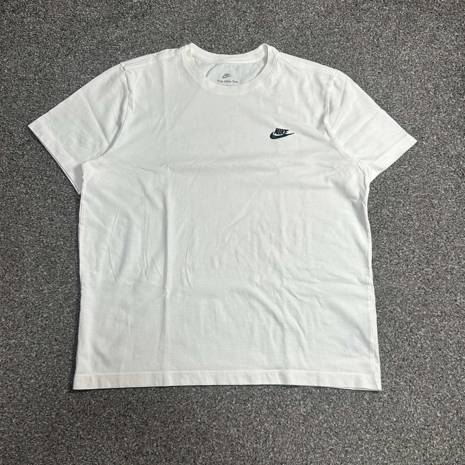 Nike Sportswear Club Tee White Embroidered Swoosh Logo