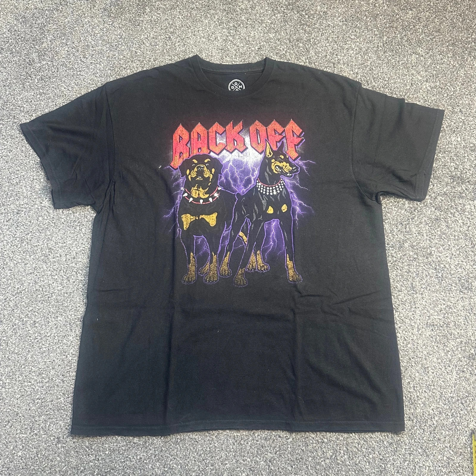 AC/DC Black Graphic Band Tee Lightning Print Rock Music