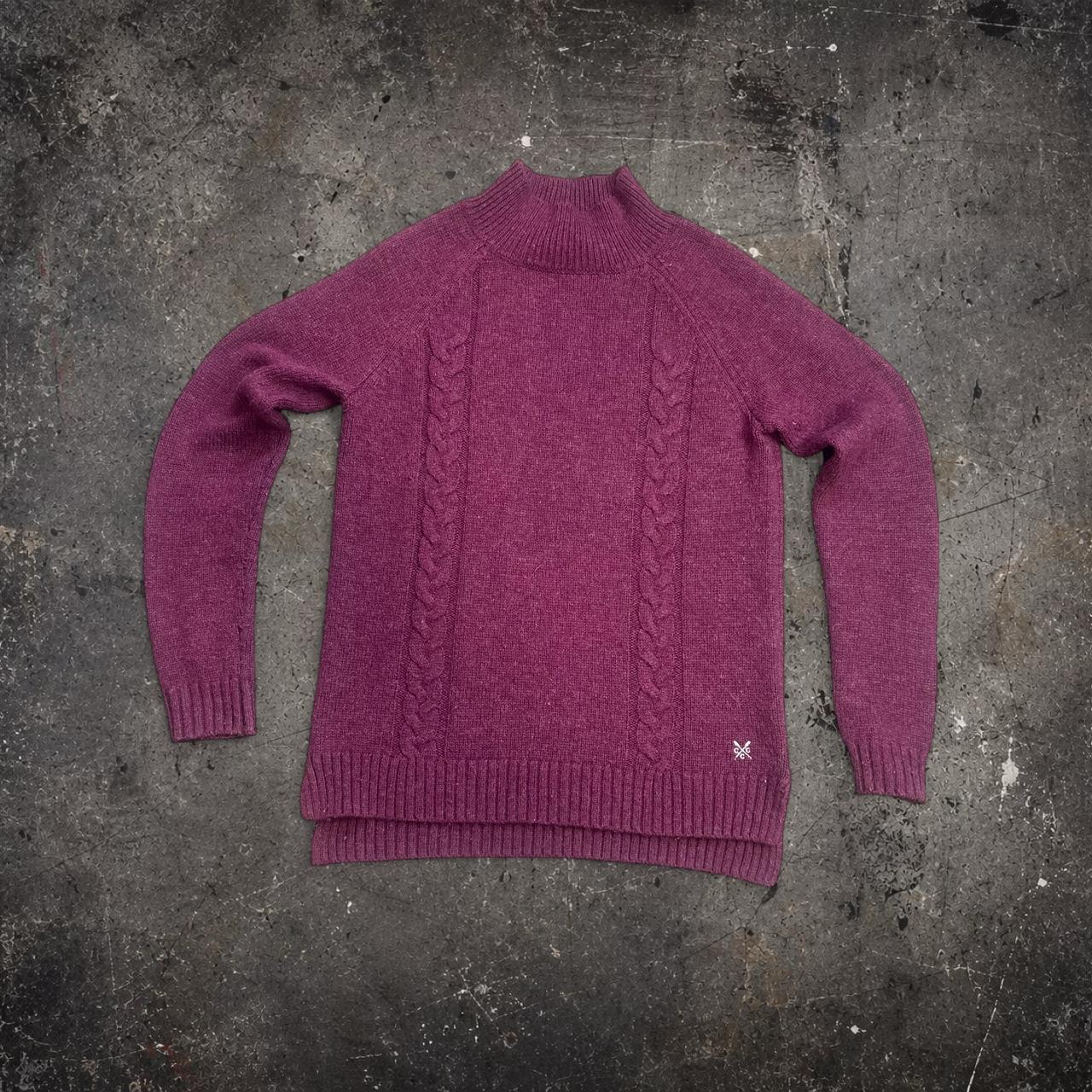 Crew Clothing Co Cable Knit Jumper Burgundy Size 10