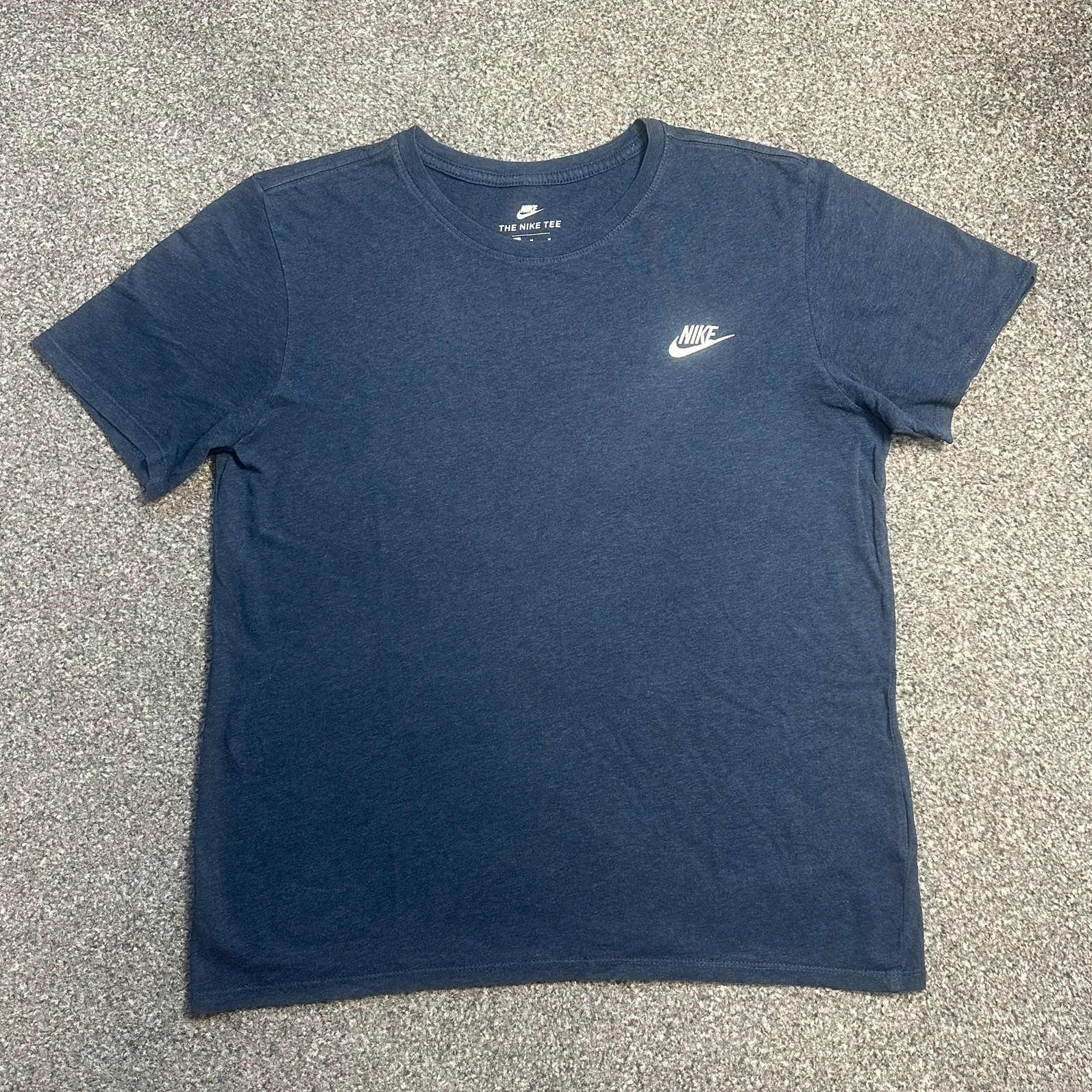 Nike Club Futura T-Shirt Navy Blue Swoosh Logo Tee