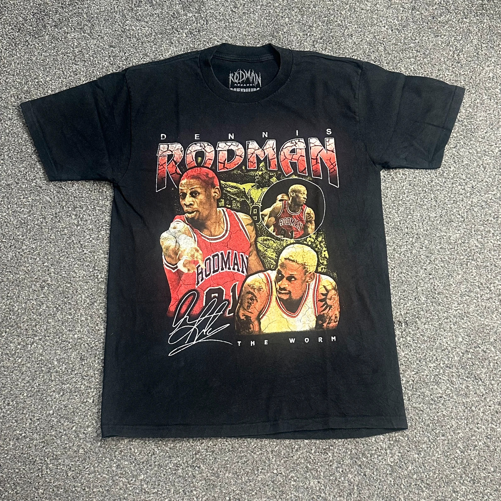 Dennis Rodman 'The Worm' graphic tee black streetwear NBA