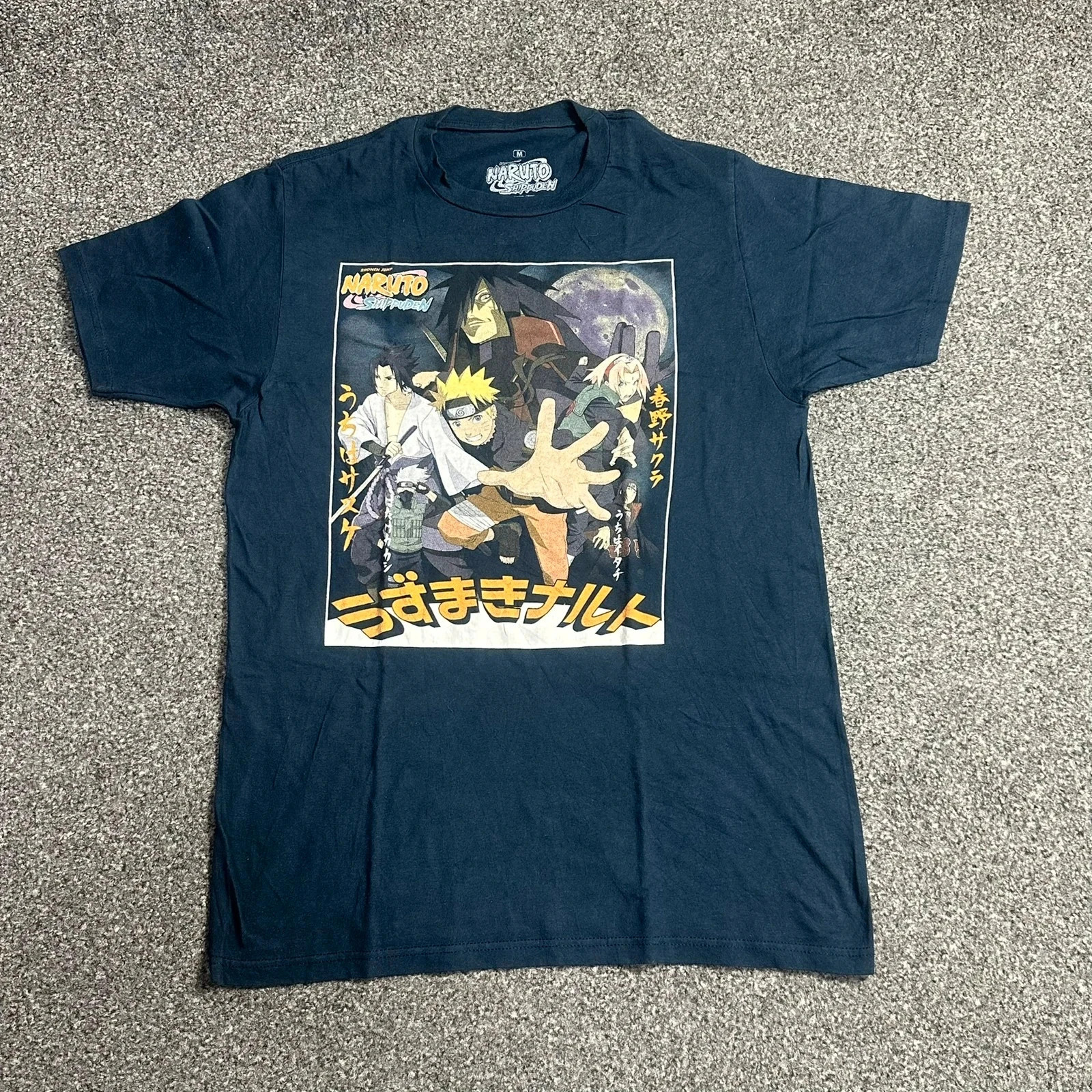 Naruto Shippuden Official Graphic Tee Navy M Anime Streetwear