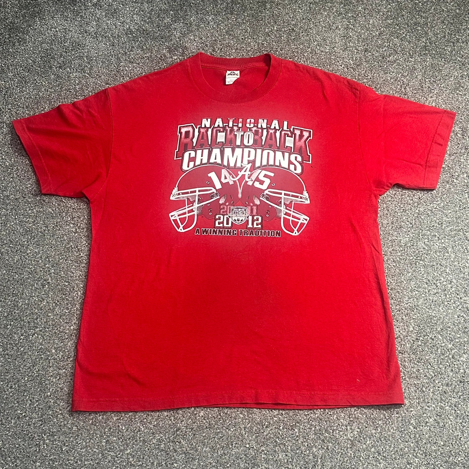 Alabama Crimson Tide Back-to-Back Champions Graphic Tee Red