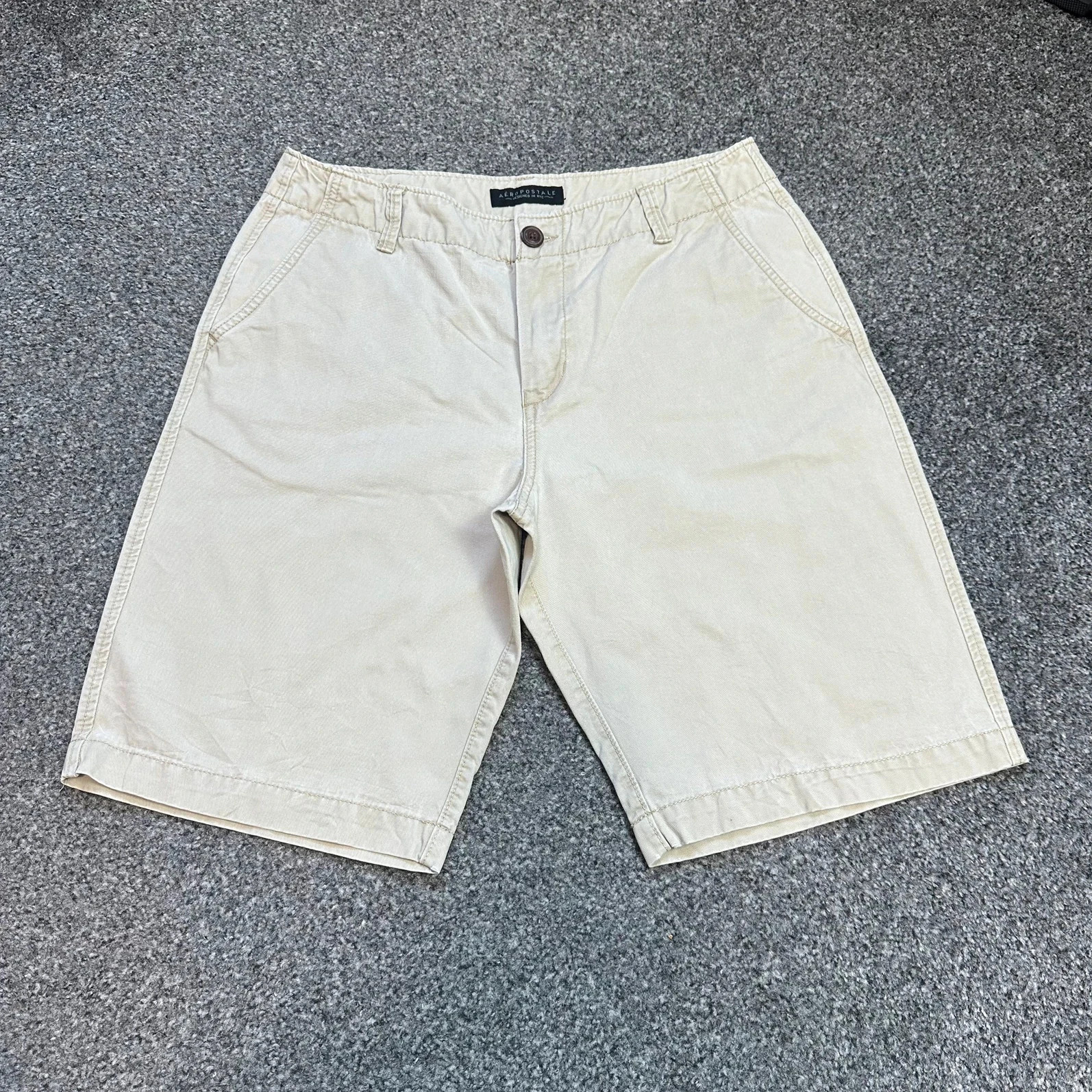 Aeropostale Cream Chino Shorts Men's | Preppy Summer Style