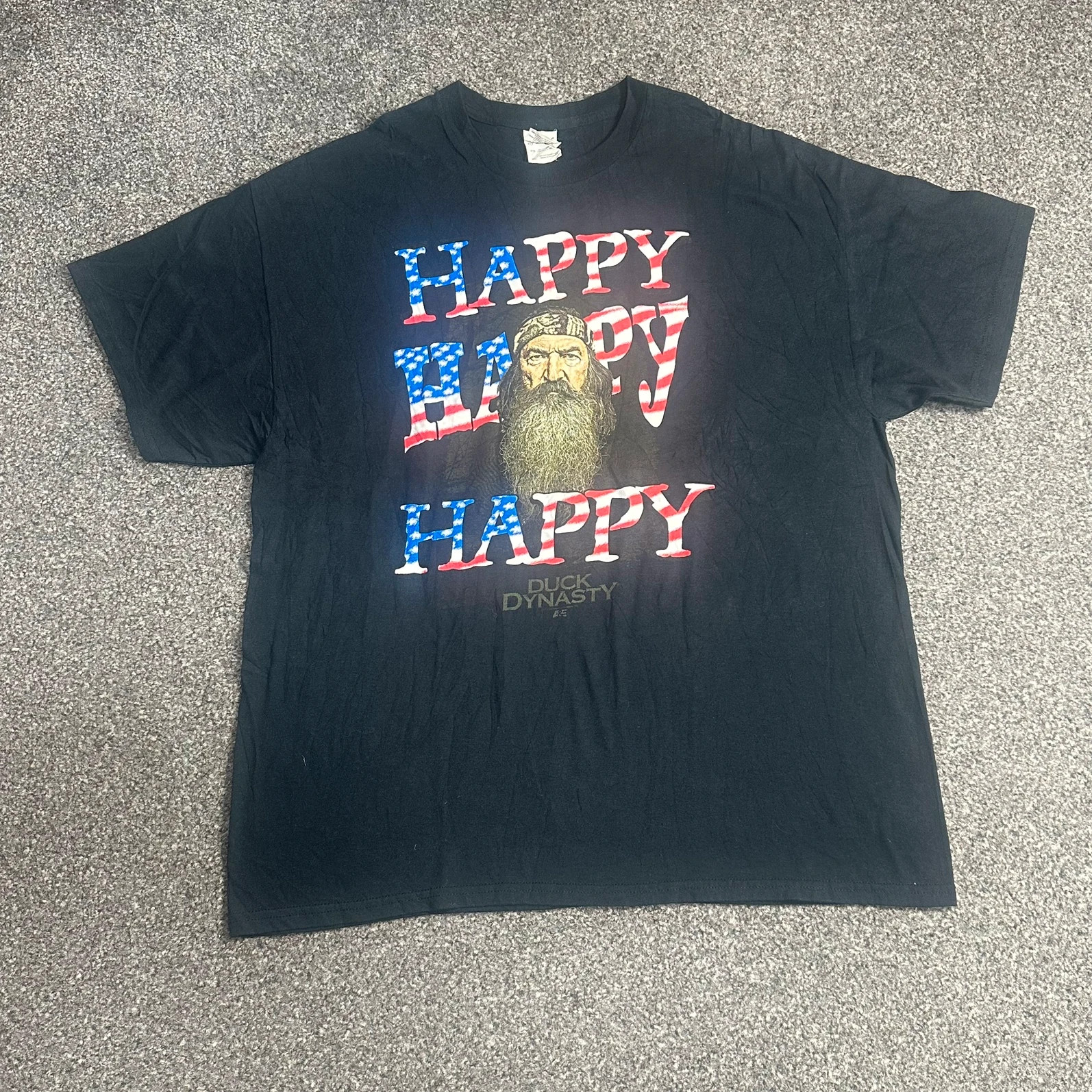 Duck Dynasty Happy Happy Happy Phil Robertson Black Graphic Tee
