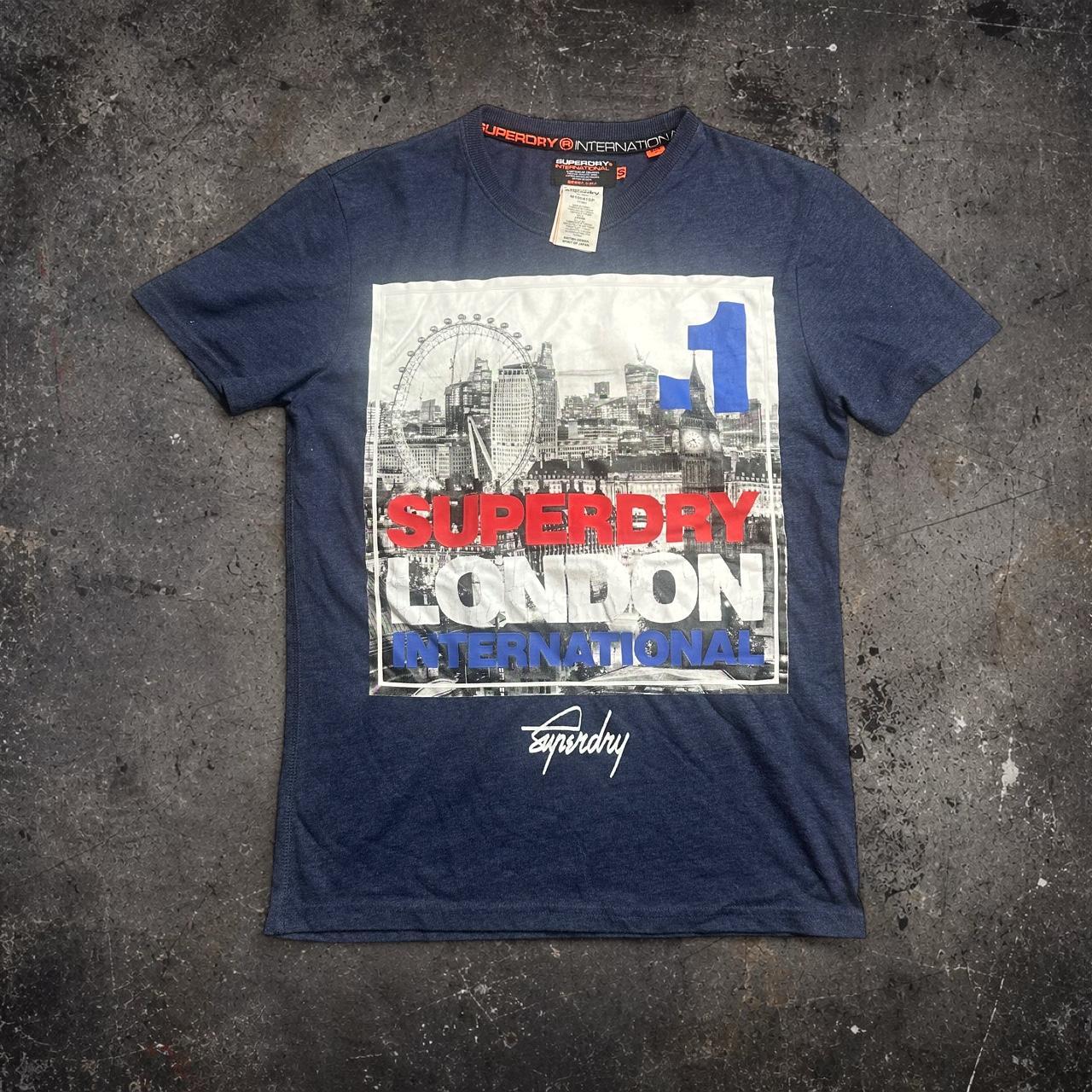 Superdry London International Graphic T-Shirt Navy Size S