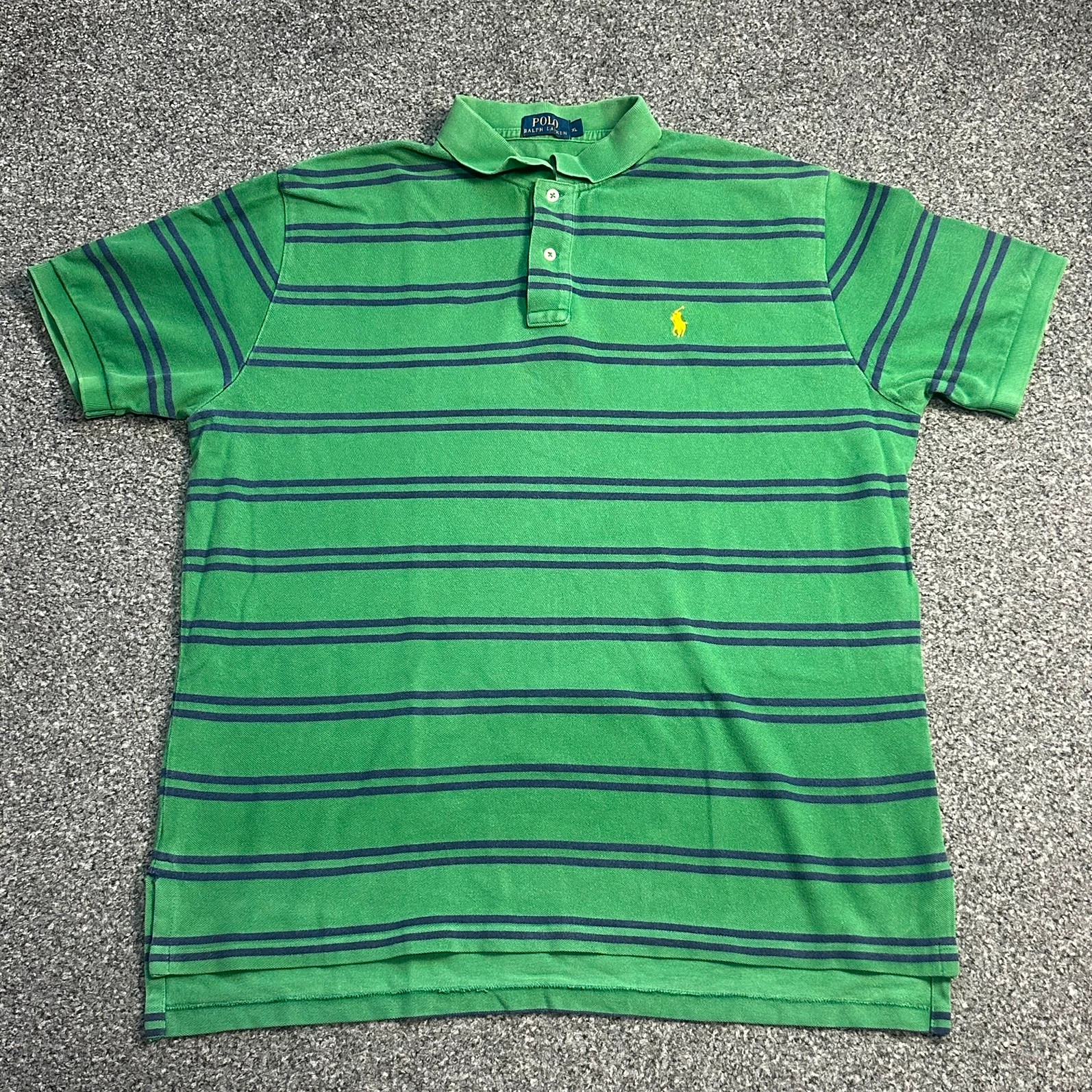 Polo Ralph Lauren Green Navy Stripe Polo Shirt Men's L