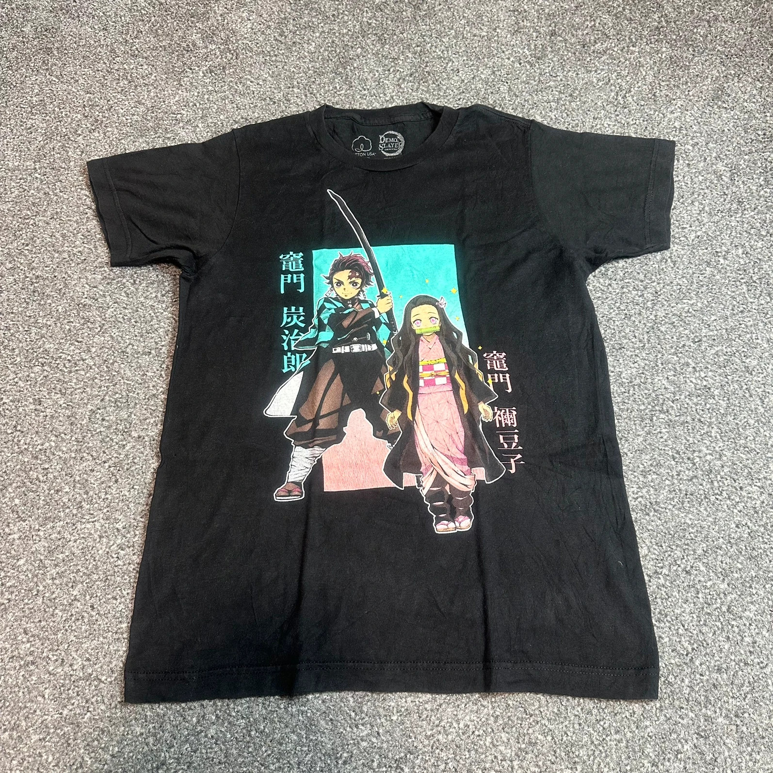 Demon Slayer Tanjiro & Nezuko Black Graphic Tee | Anime