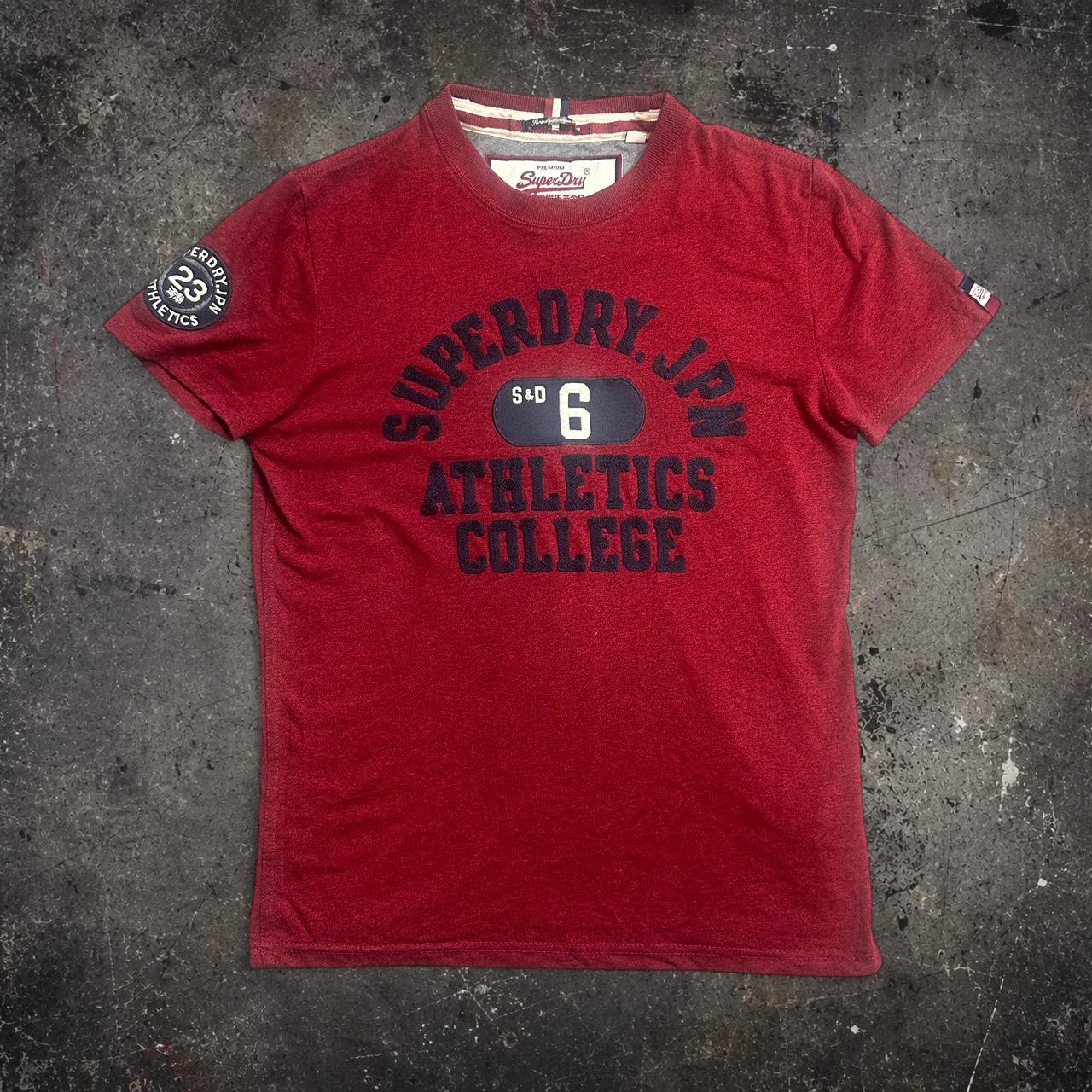 Superdry JPN Athletics College T-Shirt Burgundy Mens M