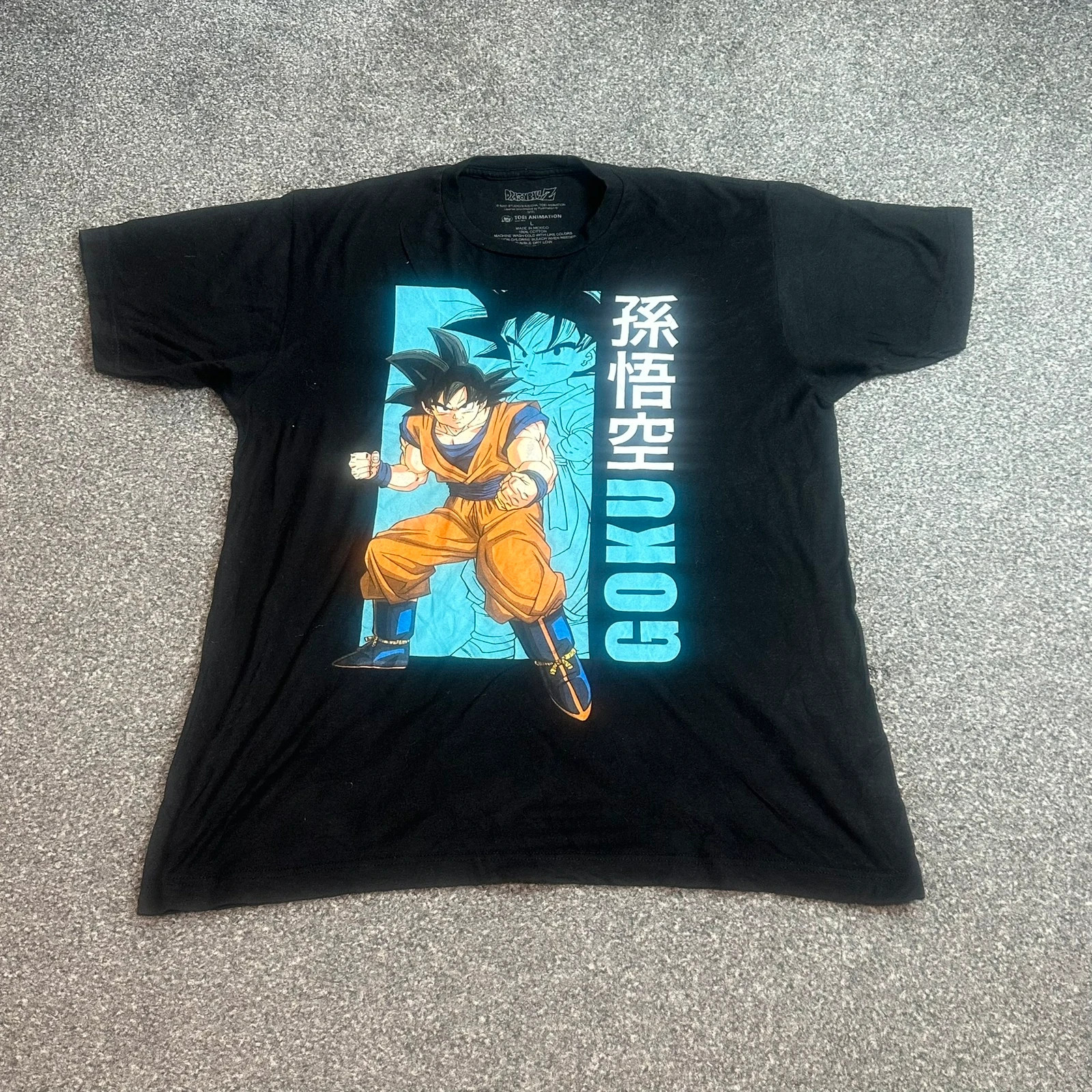 Dragon Ball Z Goku Official Black Graphic T-Shirt Anime Kanji