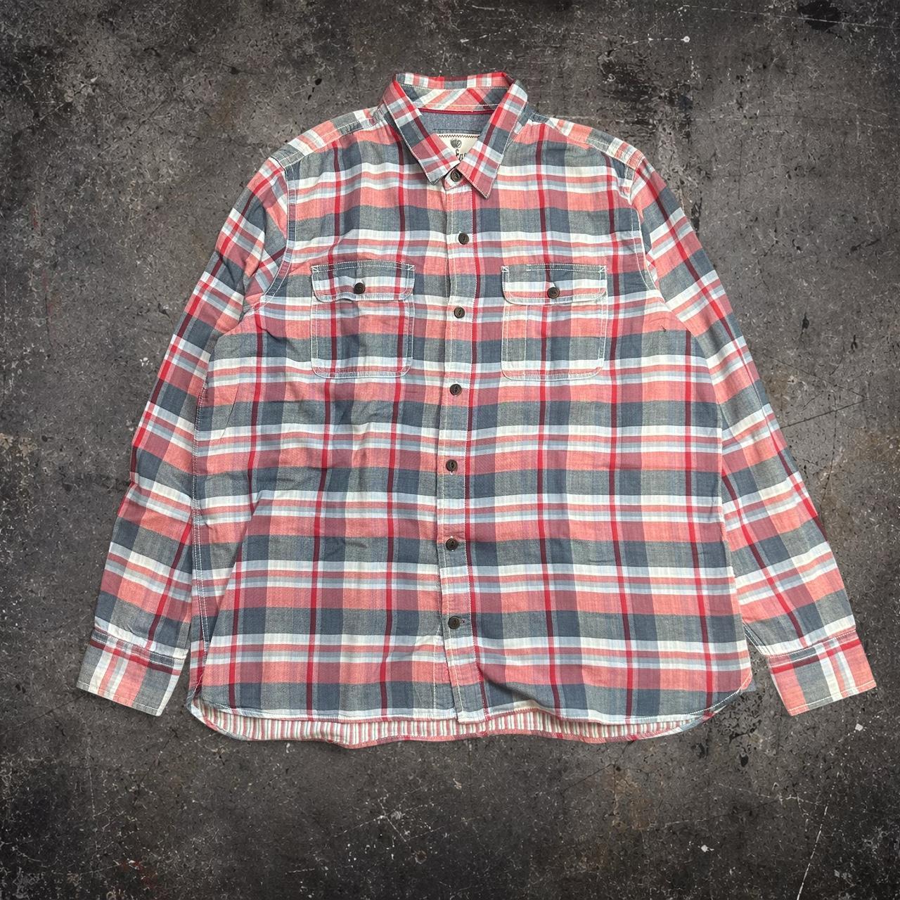Fat Face Men's Red Blue Check Flannel Shirt — Casual Countryside