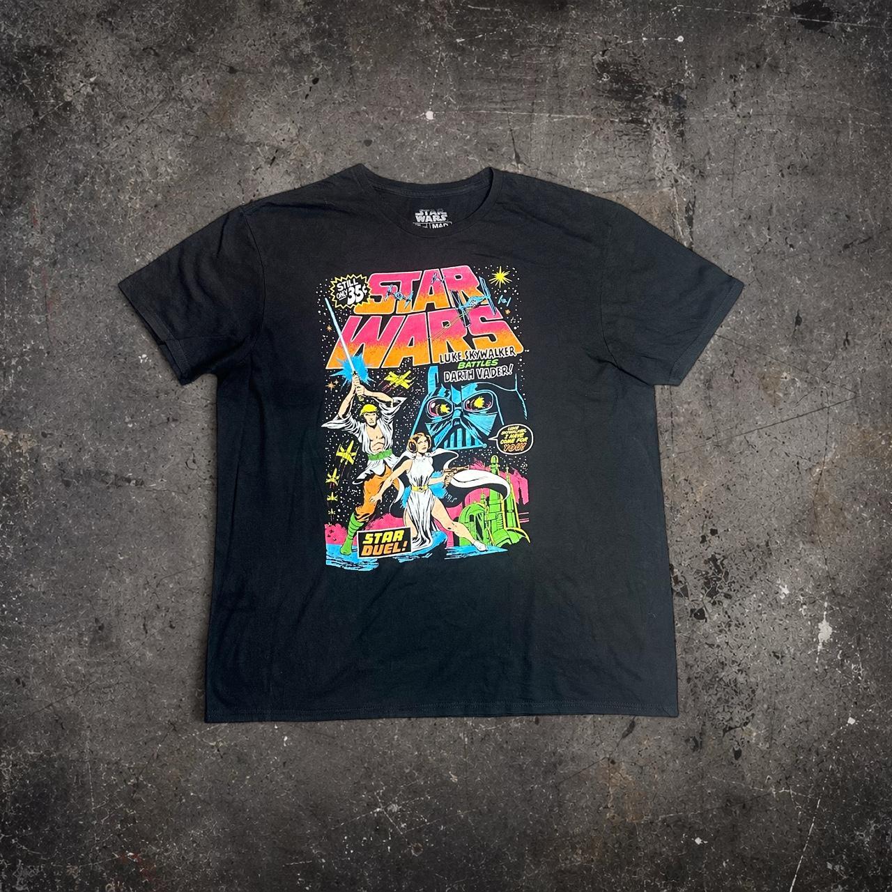 Star Wars Retro Comic Print Black Graphic Tee XL