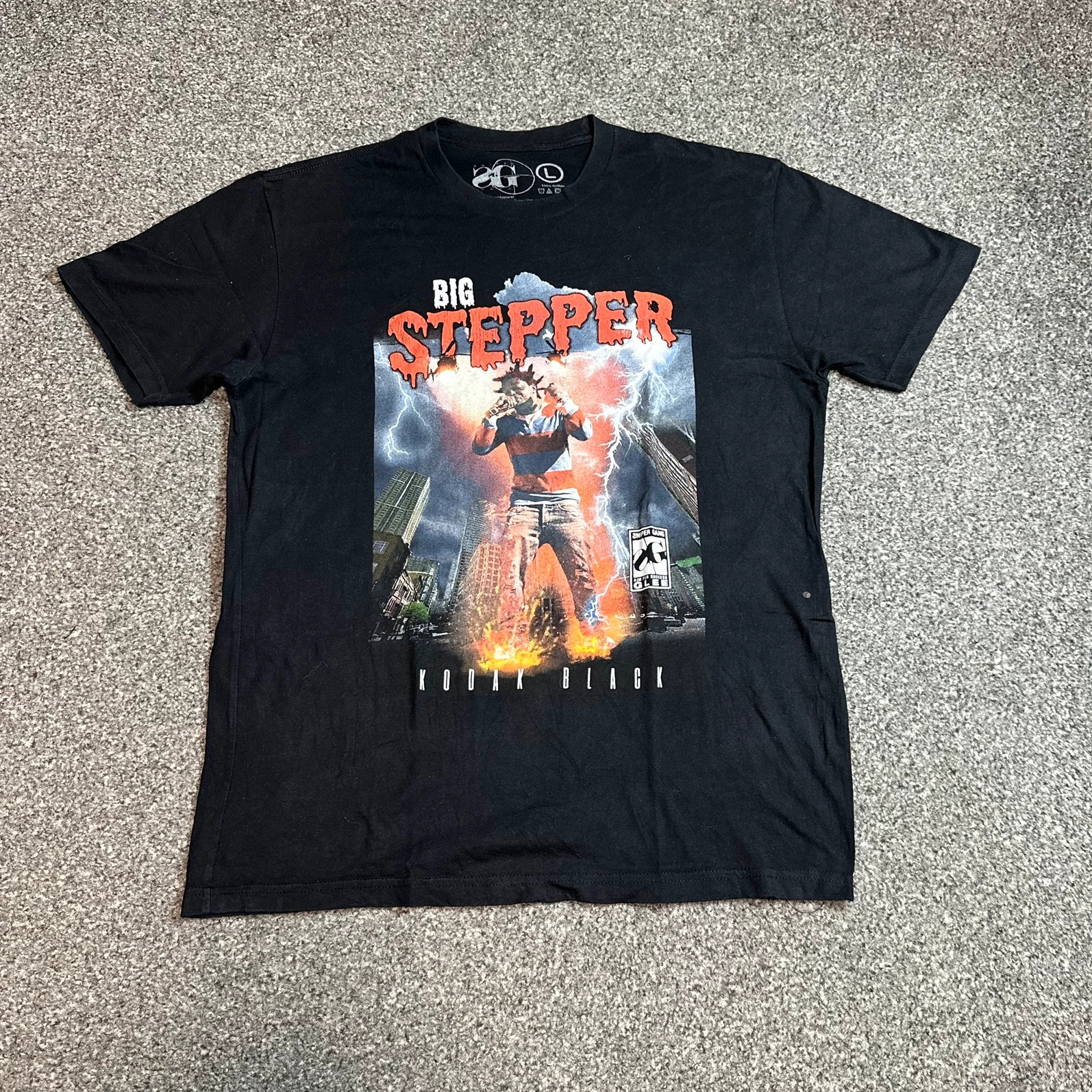 Kodak Black Big Stepper Graphic Rap Tee Black Size L