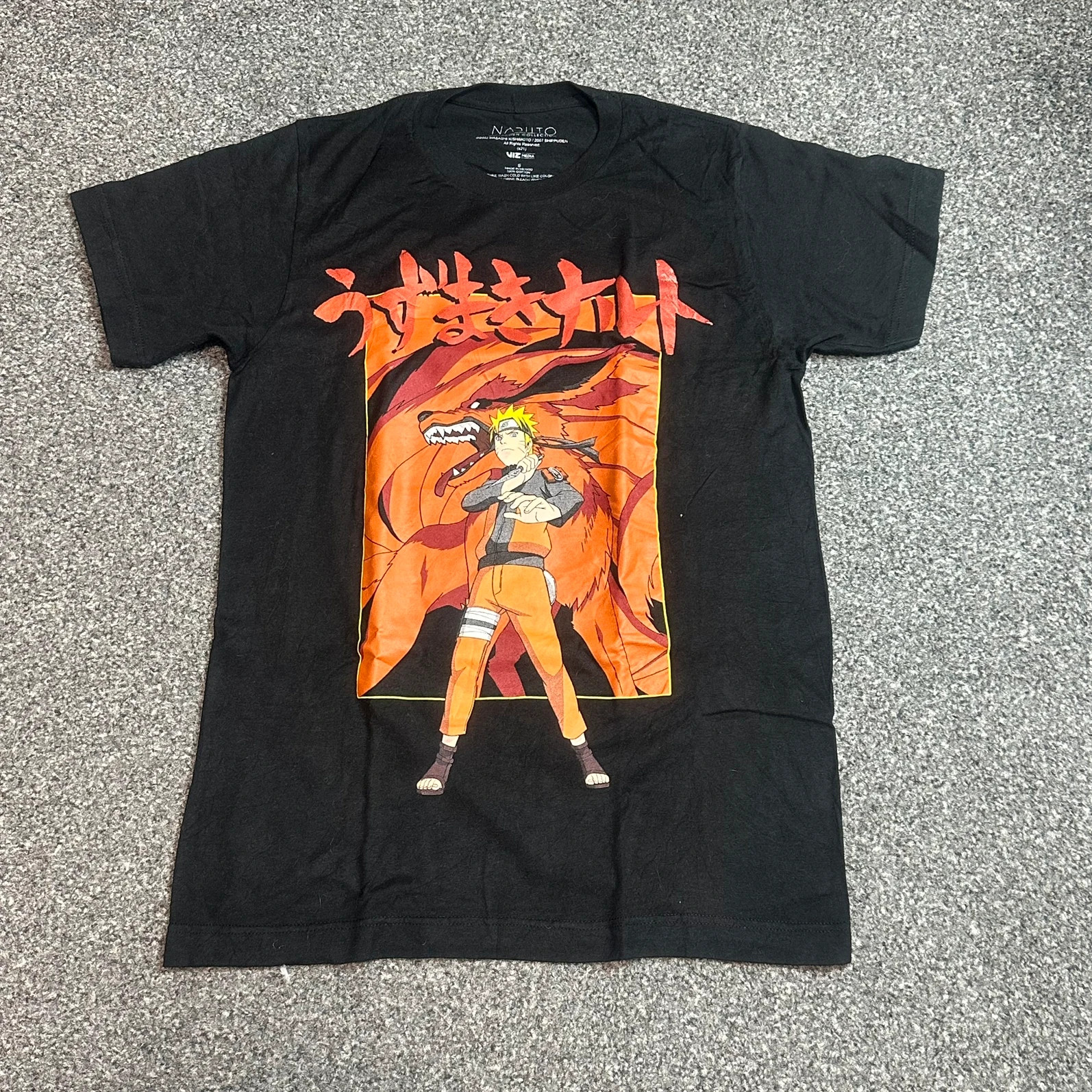 Official Naruto Shippuden VIZ Media Kurama Graphic Tee Black Anime