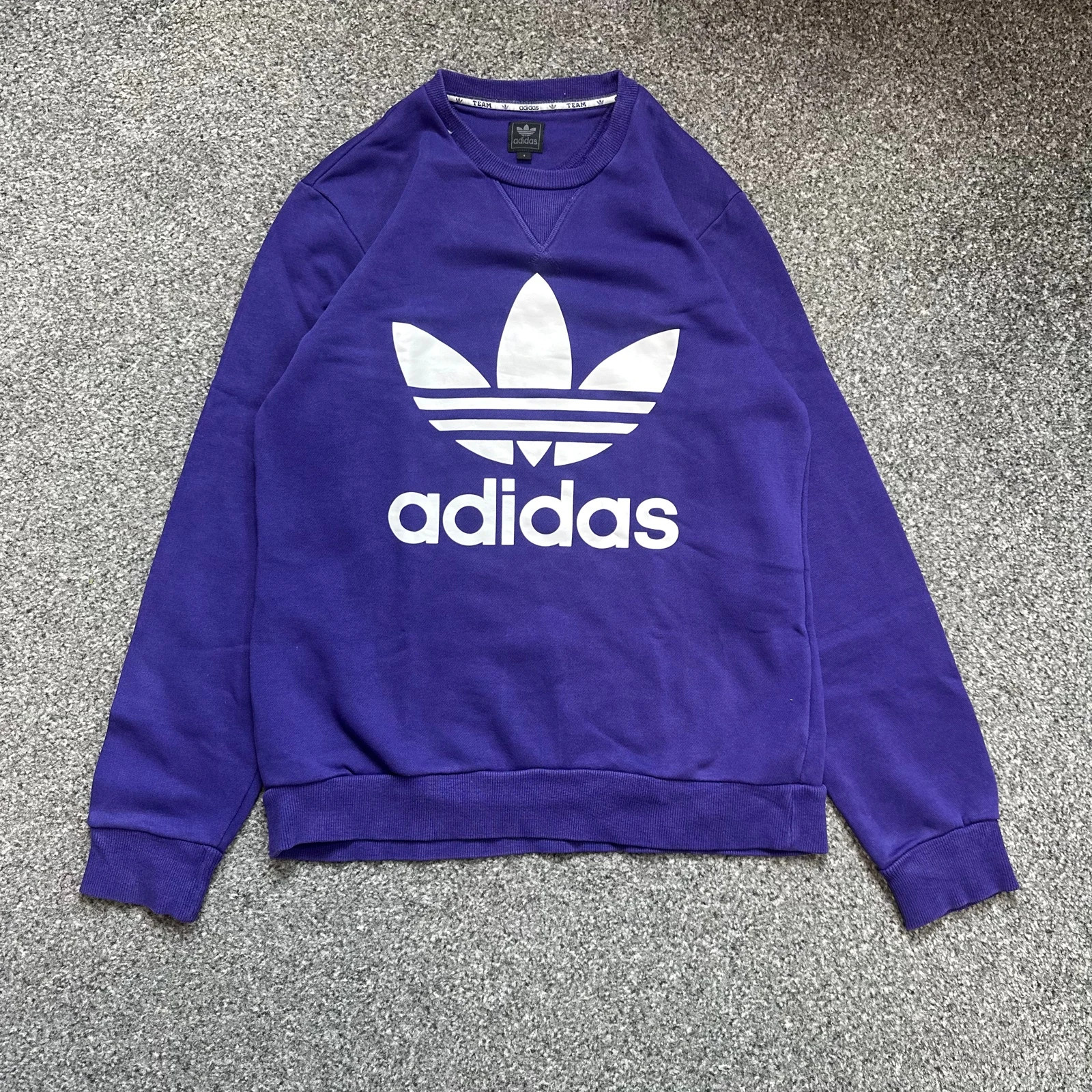 Adidas Originals Purple Trefoil Logo Sweatshirt Vintage Streetwear
