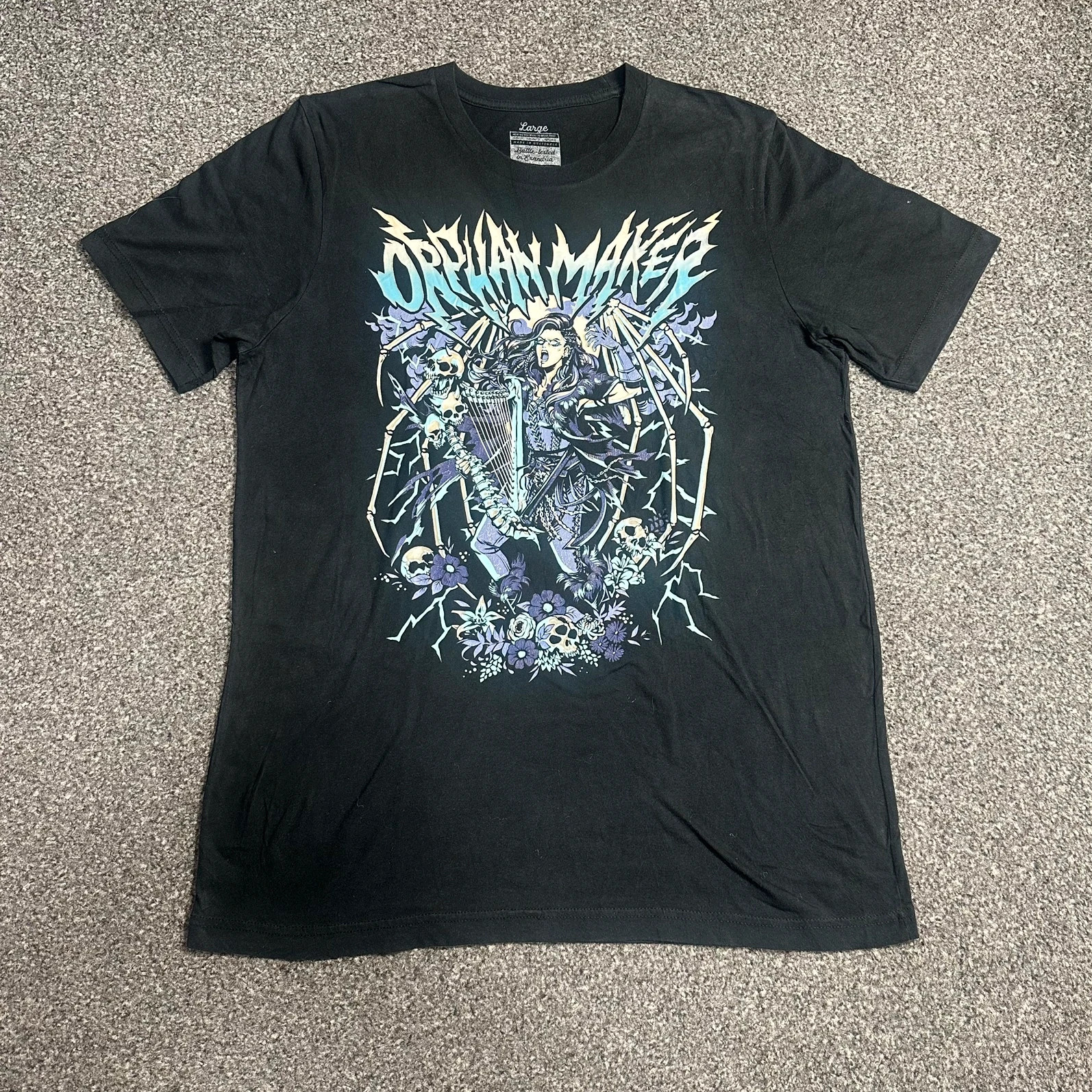 Orphan Maker Glow in the Dark Graphic Tee Black Skull Alt Grunge
