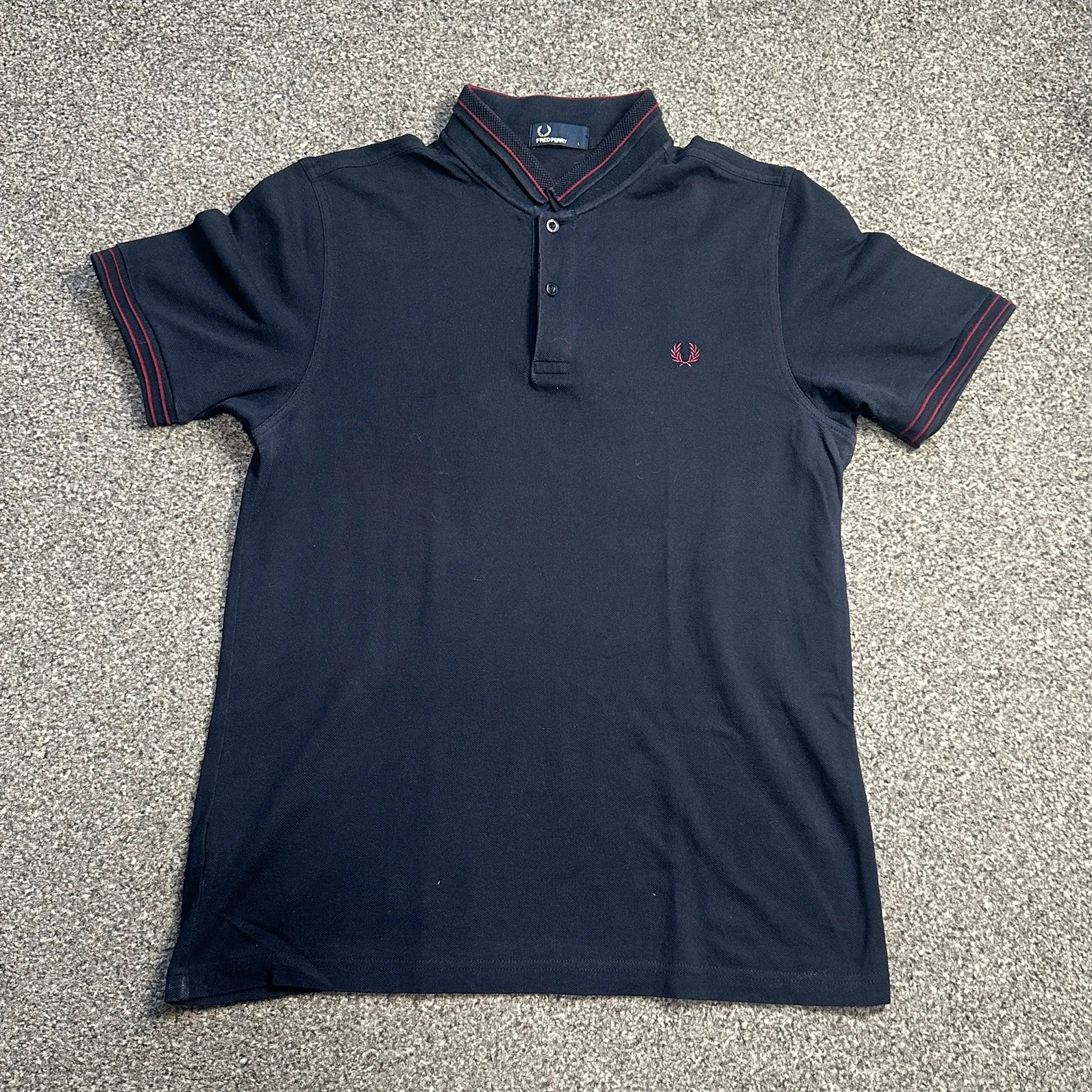 Fred Perry Twin Tipped Polo Shirt Navy Red Mod Streetwear