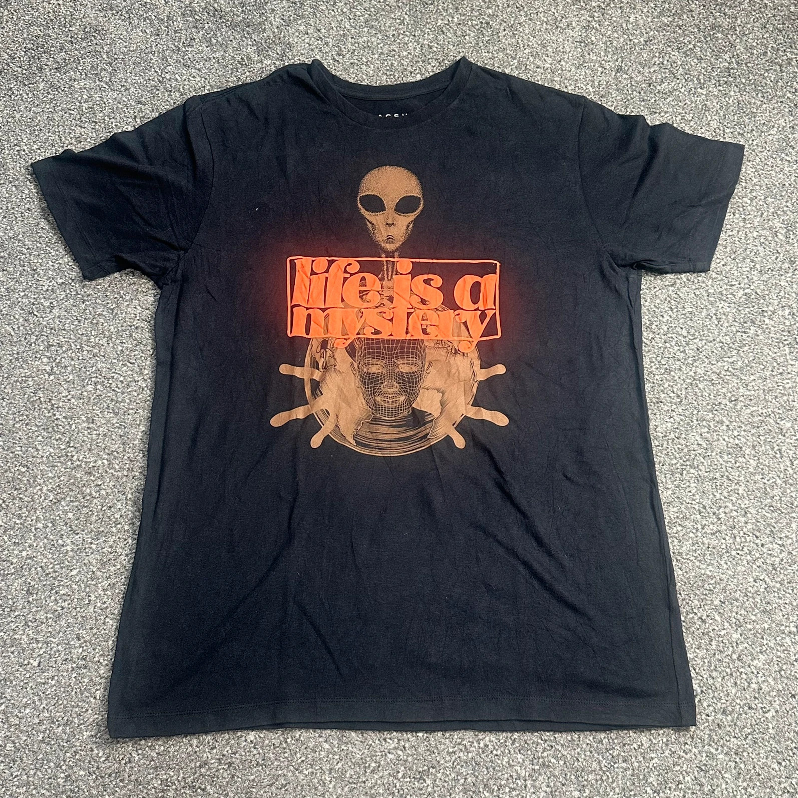 Black Alien 'Life Is A Mystery' Graphic Tee | Streetwear Y2K Alt