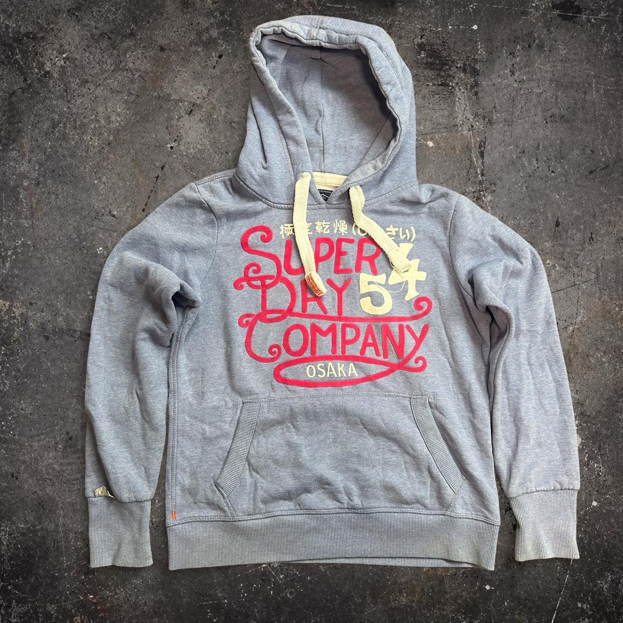 Superdry Women’s Osaka Graphic Pullover Hoodie Pale Blue & Pink - Size L