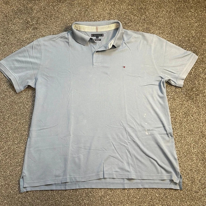 Tommy Hilfiger Light Blue Polo Shirt Men's Classic Pique