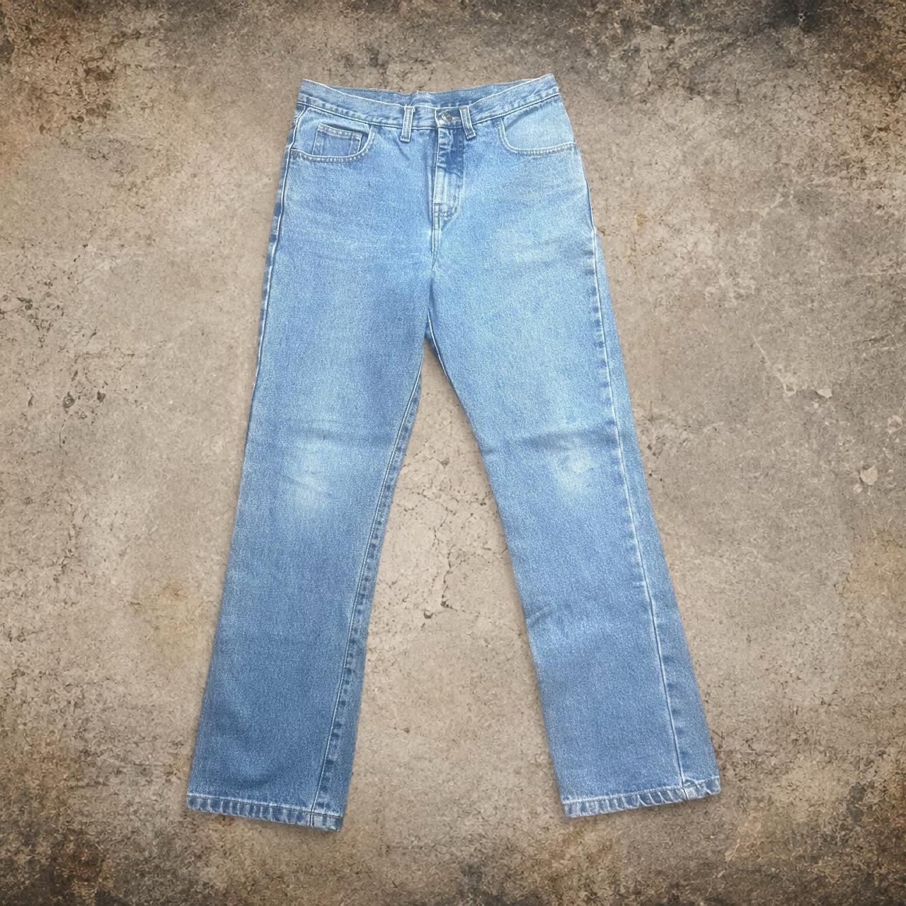 Light wash straight leg jeans W16 L39 blue denim