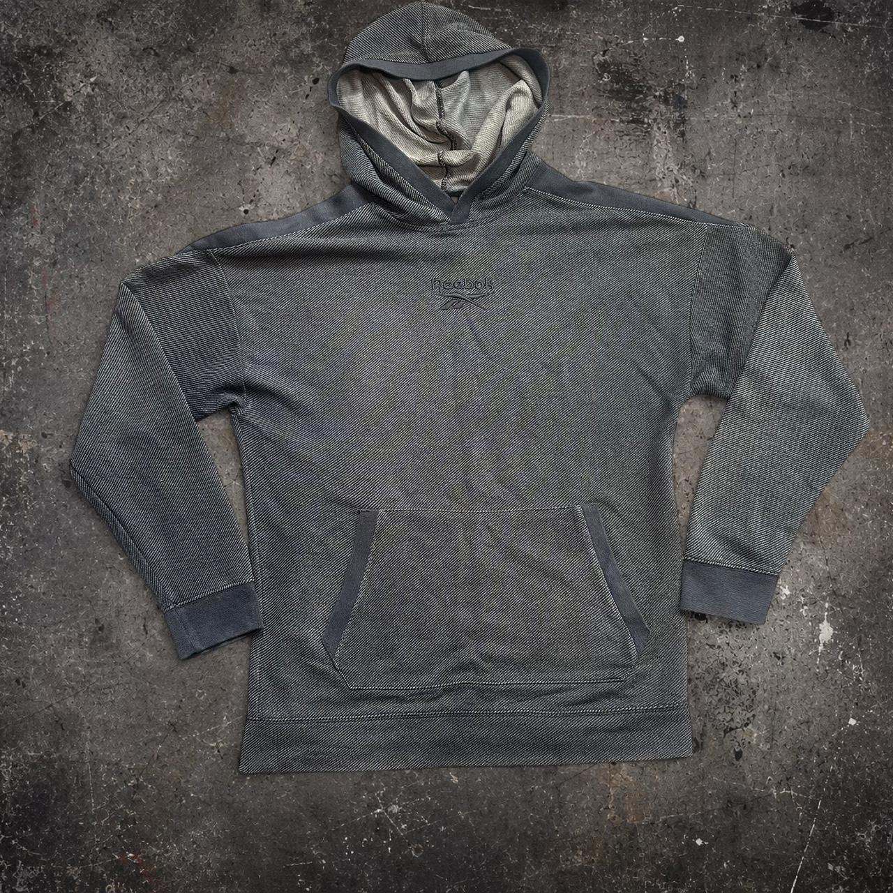 Reebok Pullover Hoodie Men's M Charcoal Black Marl Knit