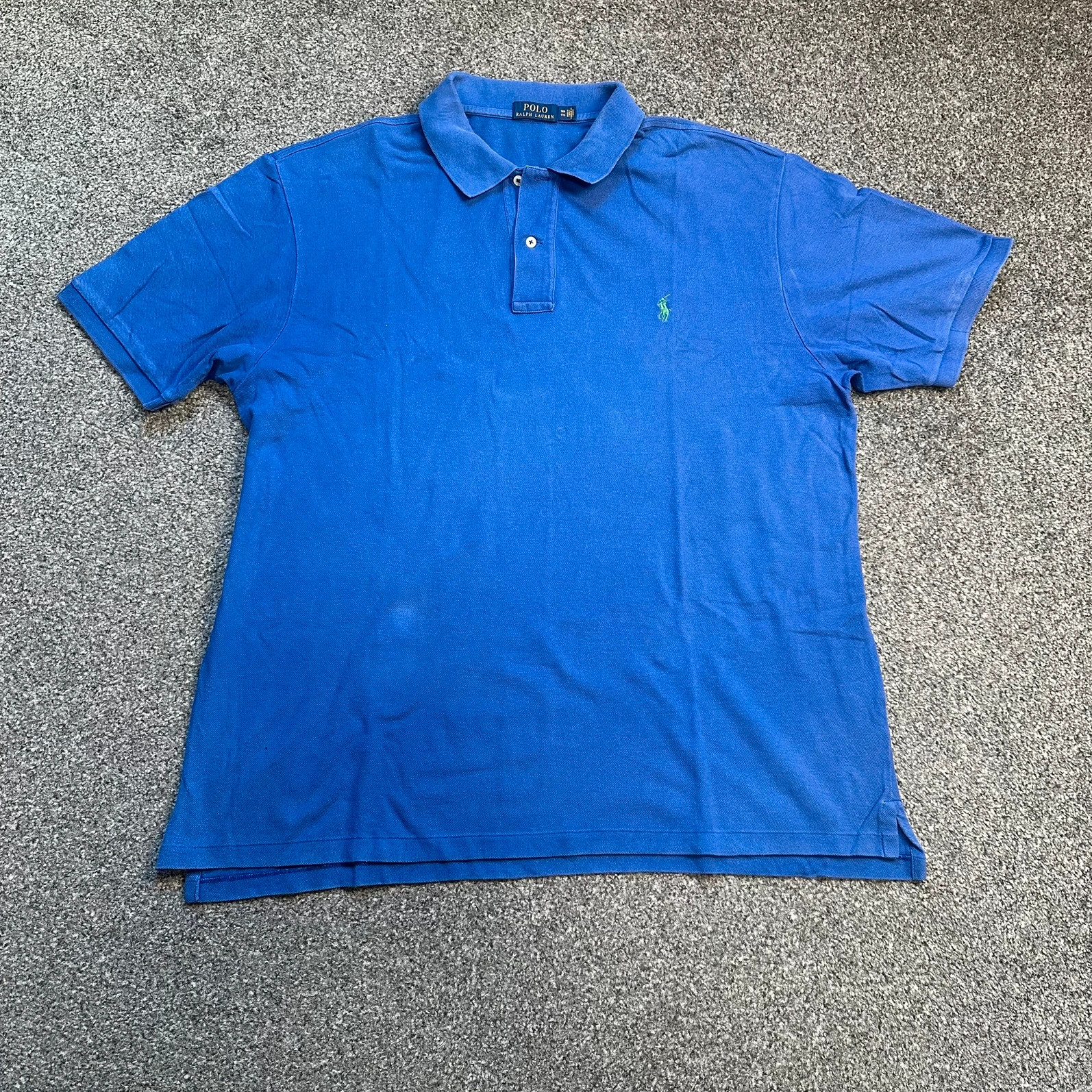 Polo Ralph Lauren Blue Piqué Polo Shirt | XL/XXL | Green Pony