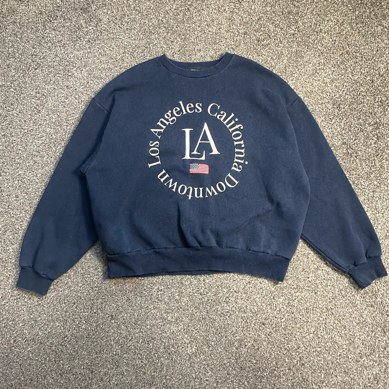 Vintage LA Los Angeles California crewneck sweatshirt navy graphic