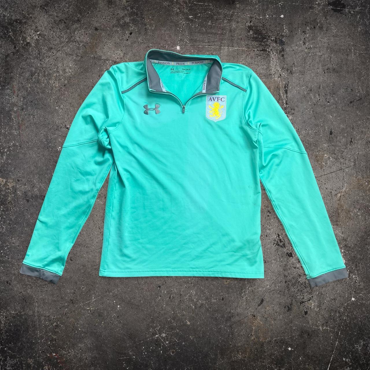 Under Armour Aston Villa Quarter Zip Training Top Teal YLG 11-13 years old