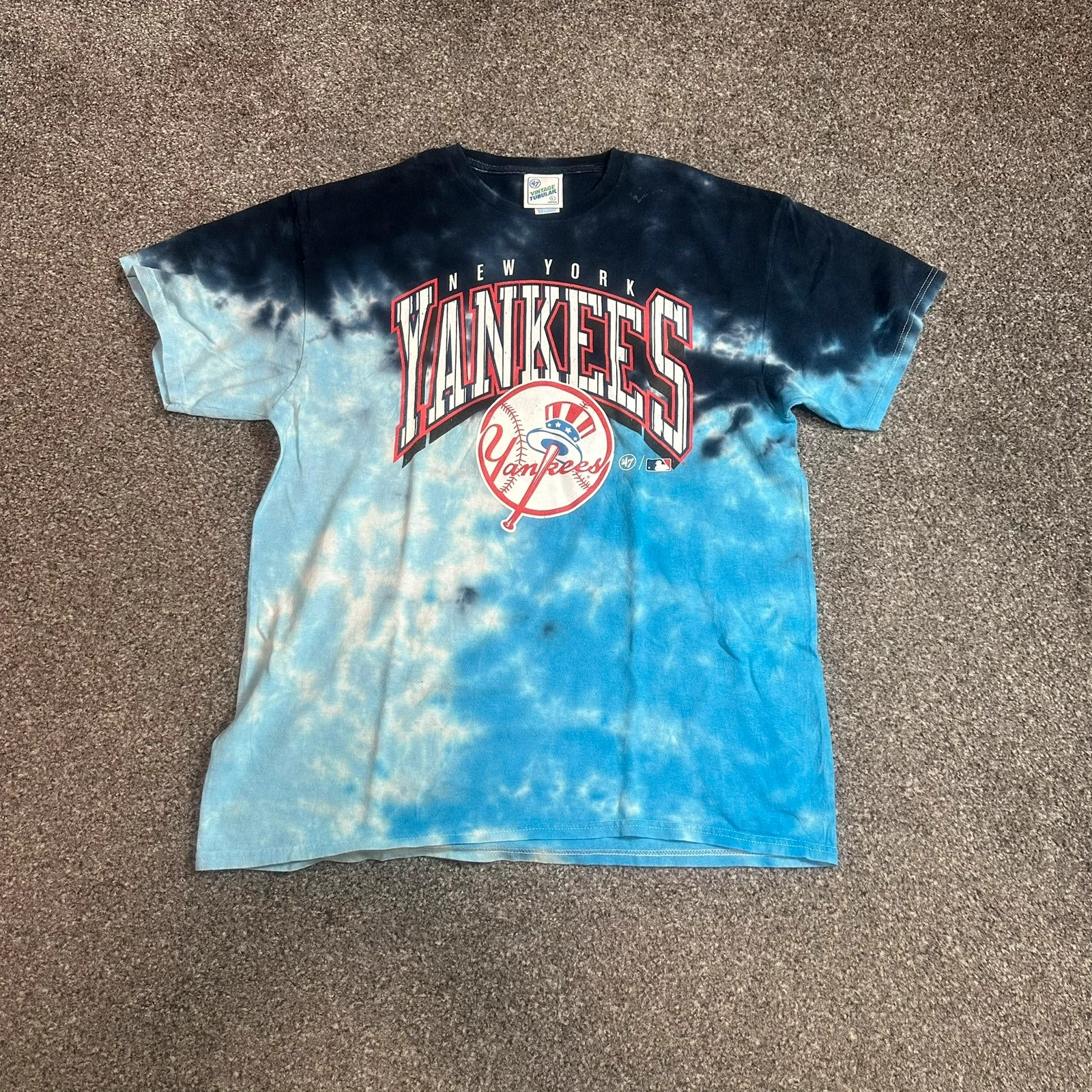 '47 Brand NY Yankees Tie-Dye Graphic T-Shirt Navy Blue MLB