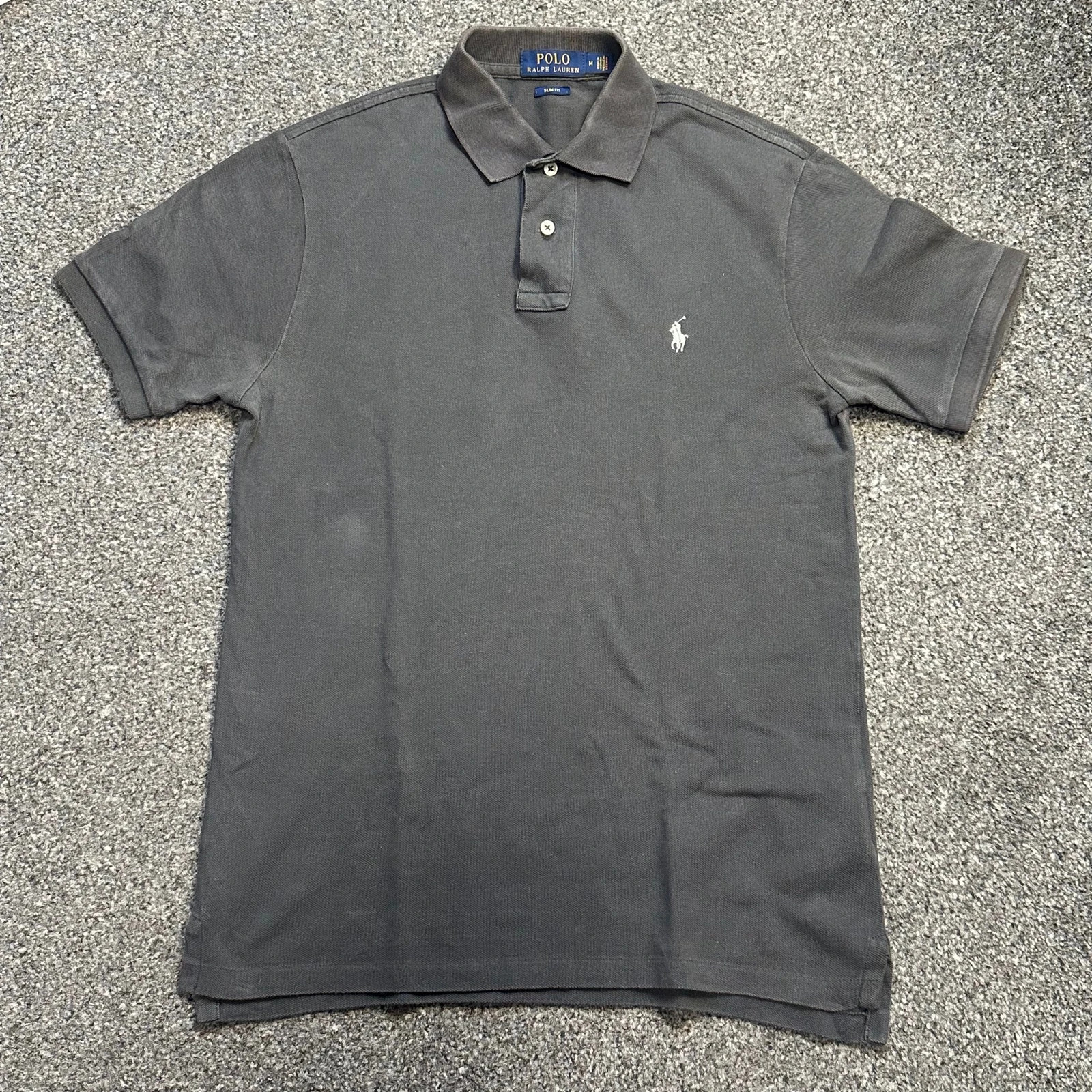 Polo Ralph Lauren Slim Fit Piqué Polo Shirt Charcoal Grey