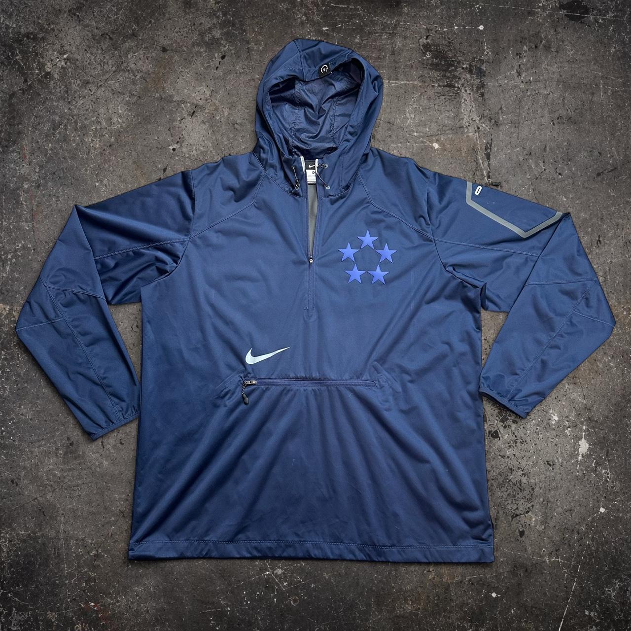Nike Navy Half-Zip Hooded Anorak Windbreaker Jacket XL