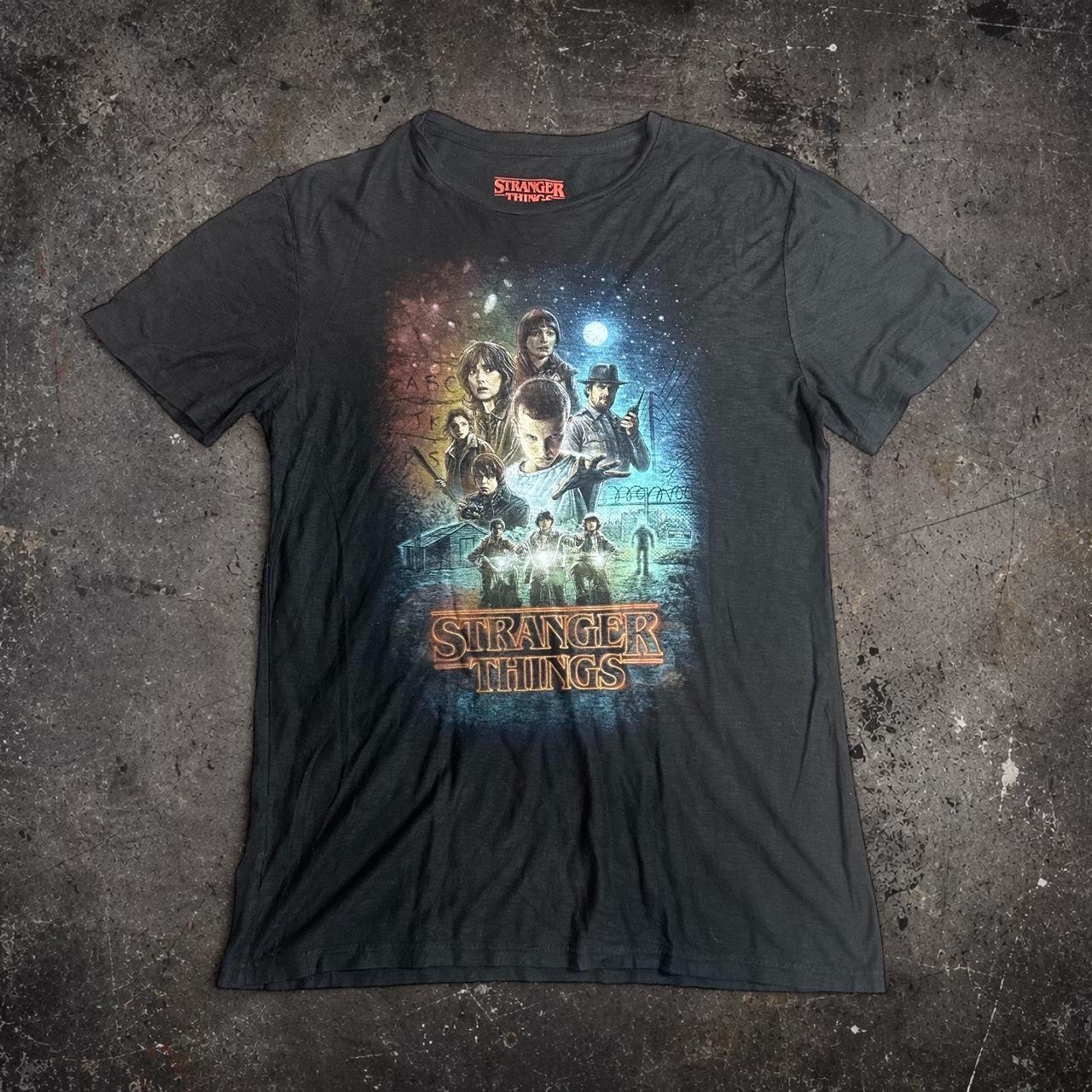 Stranger Things Official Black Graphic T-Shirt | Size M