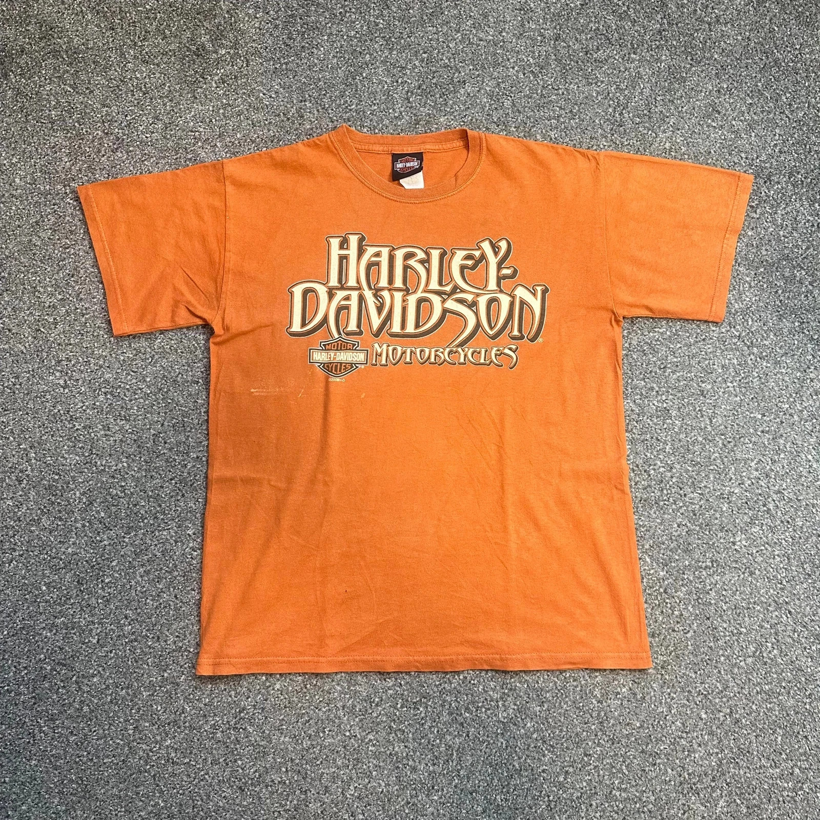 Harley-Davidson Motorcycles Vintage Orange Graphic T-Shirt