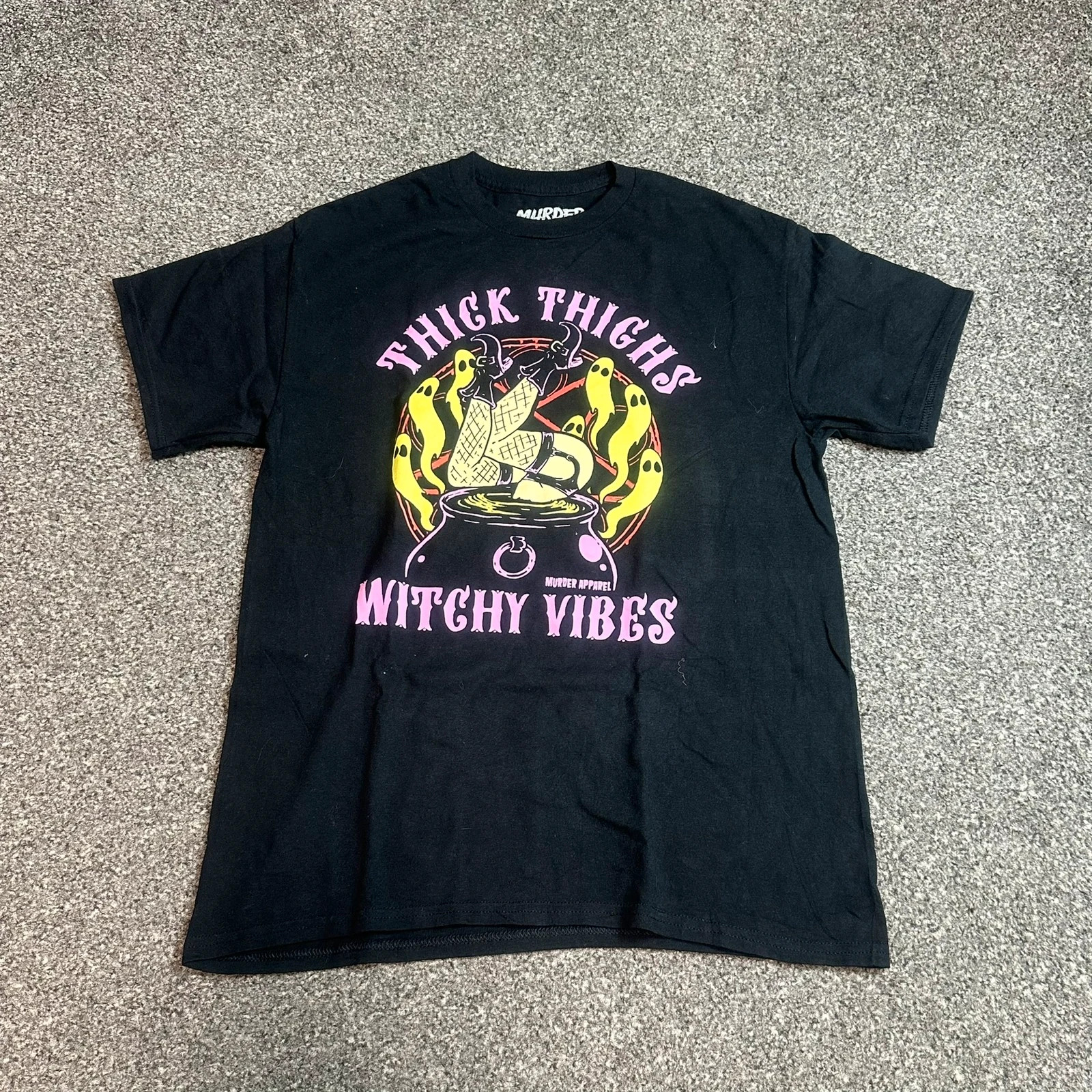 Thick Thighs Witchy Vibes Black Graphic Tee Alt