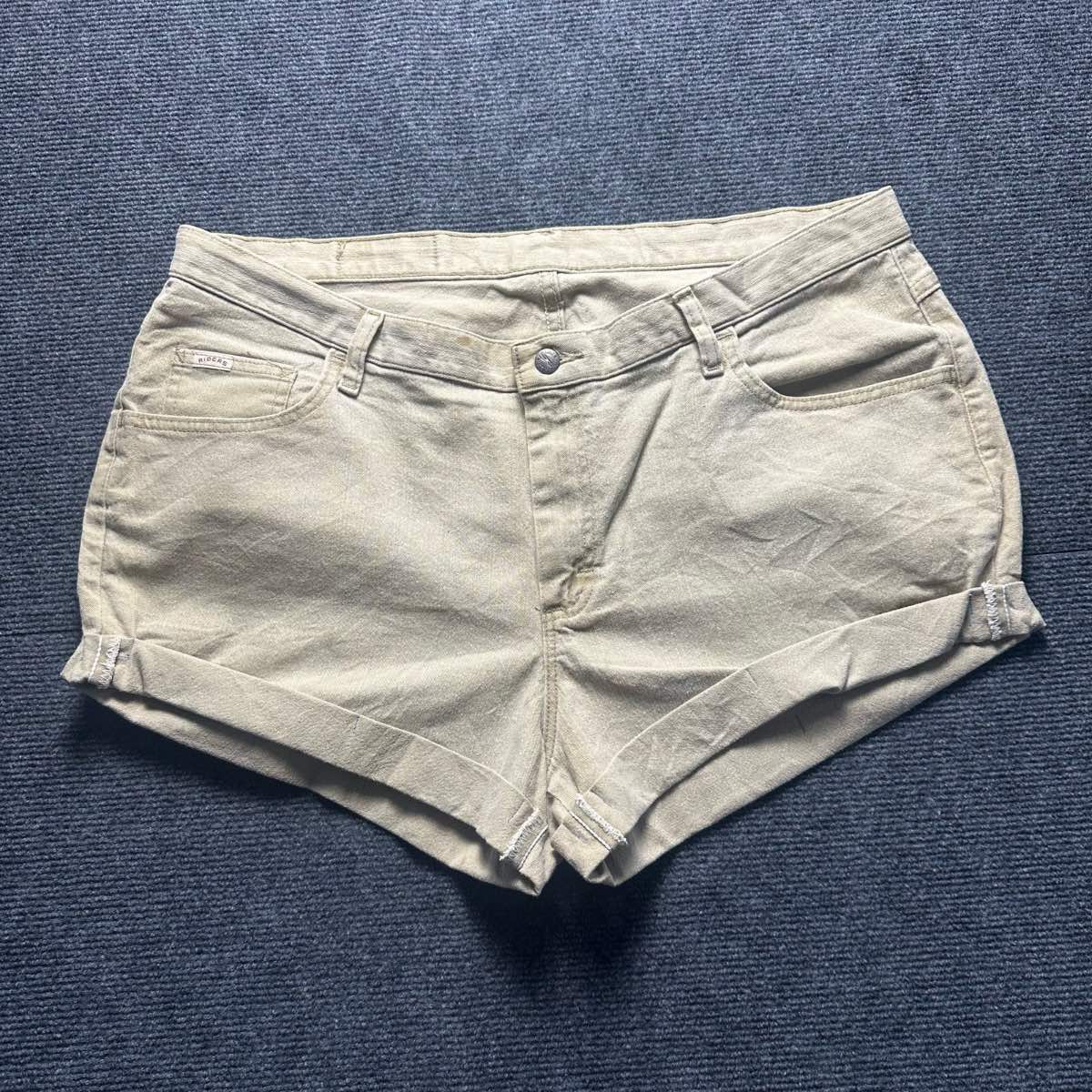 Riders by Lee Stone Khaki Cuffed Denim Shorts Women's