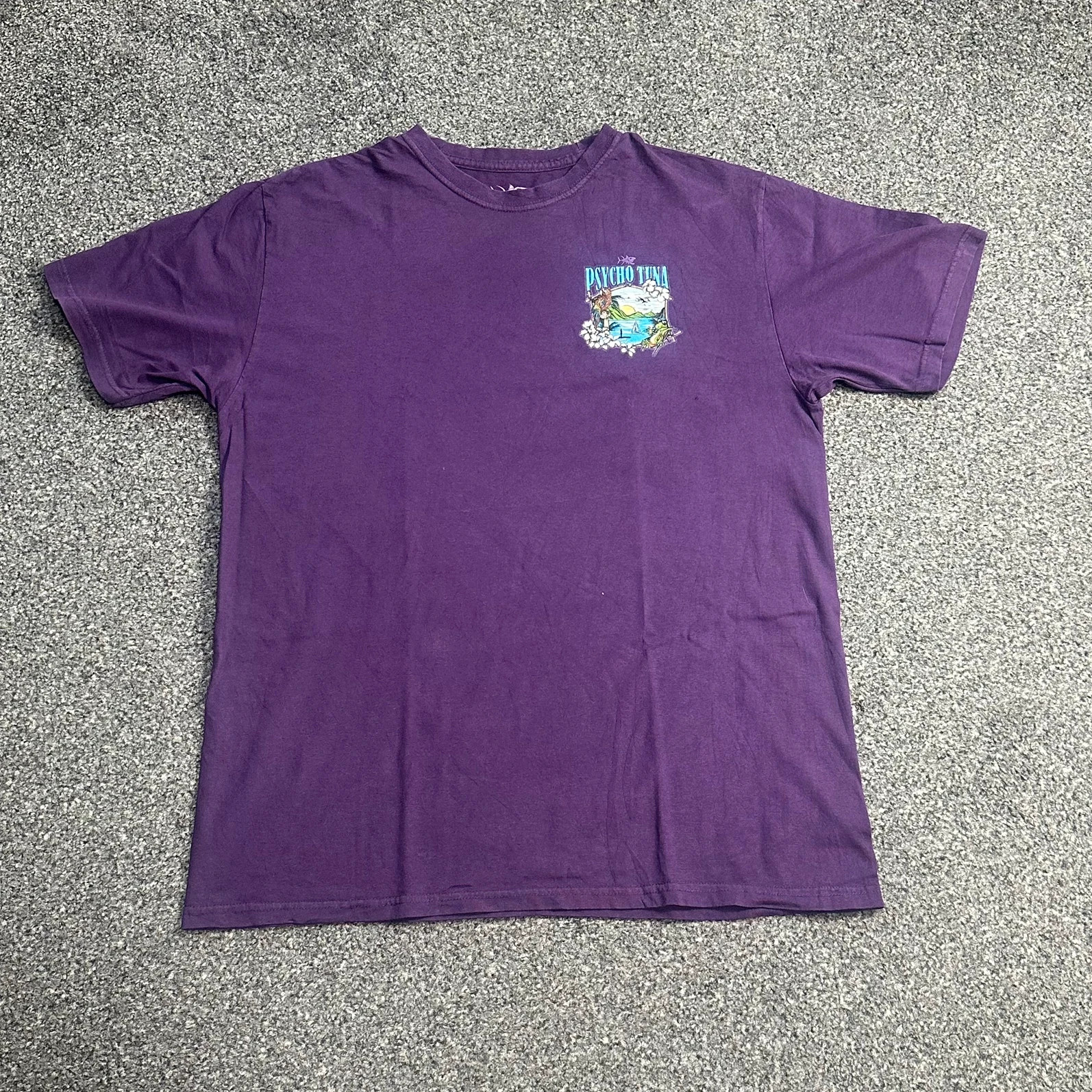 Psycho Tuna Purple Tropical Graphic T-Shirt | Surf Coastal Vintage Tee