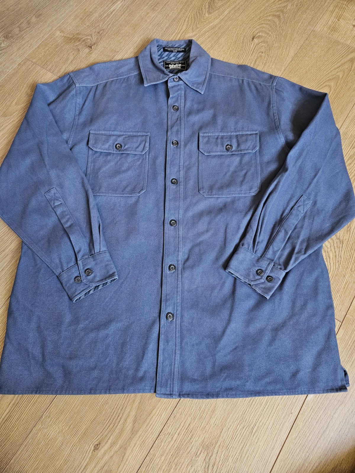 Levi Men Medium Blue Lined Shirt Jacket Heavyweight Canvas Workwear Coat