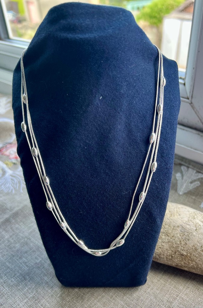 Silver 925 Necklace with Charm Beads 45cm